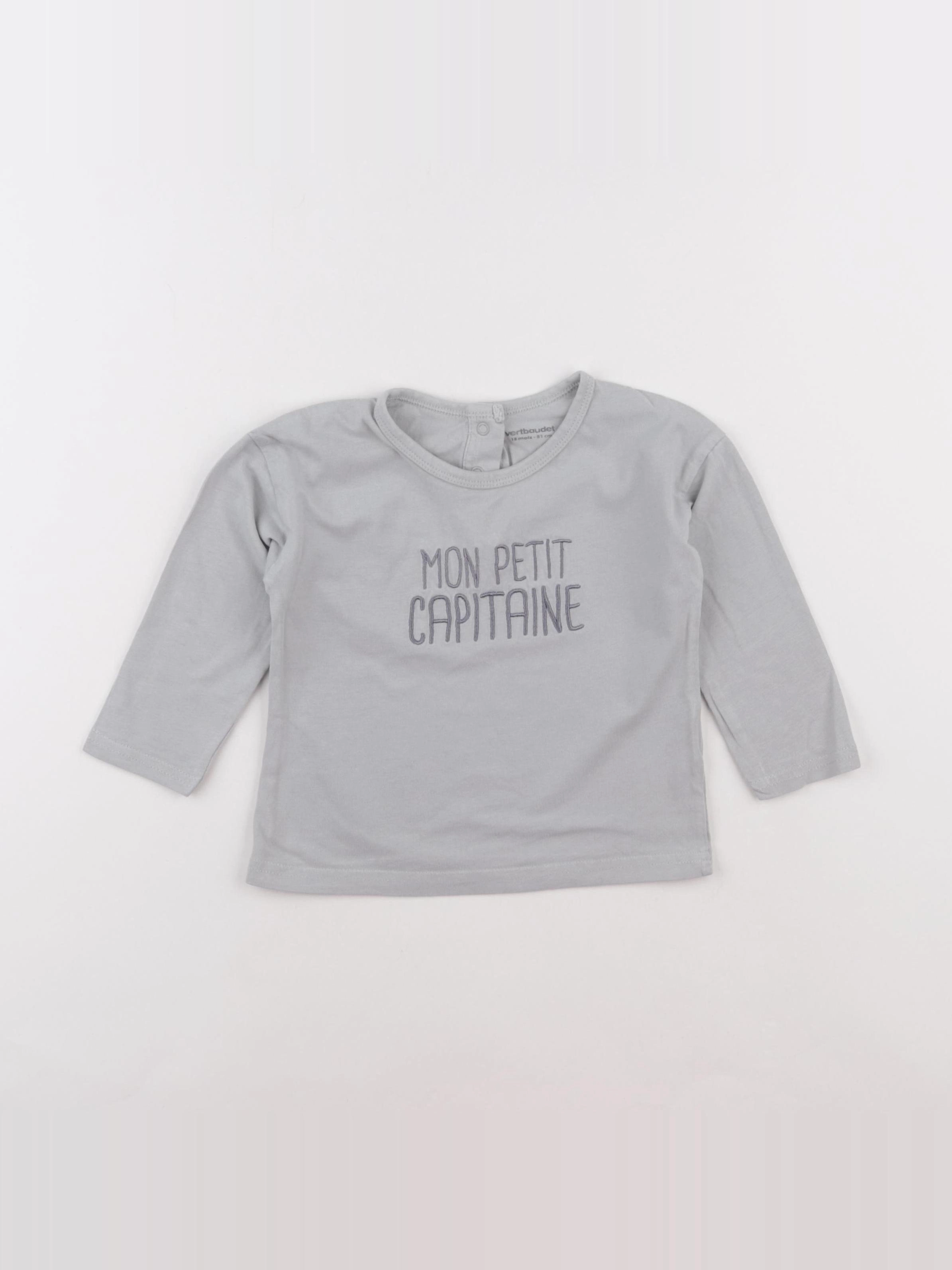 Vertbaudet - tee-shirt gris - 18 mois