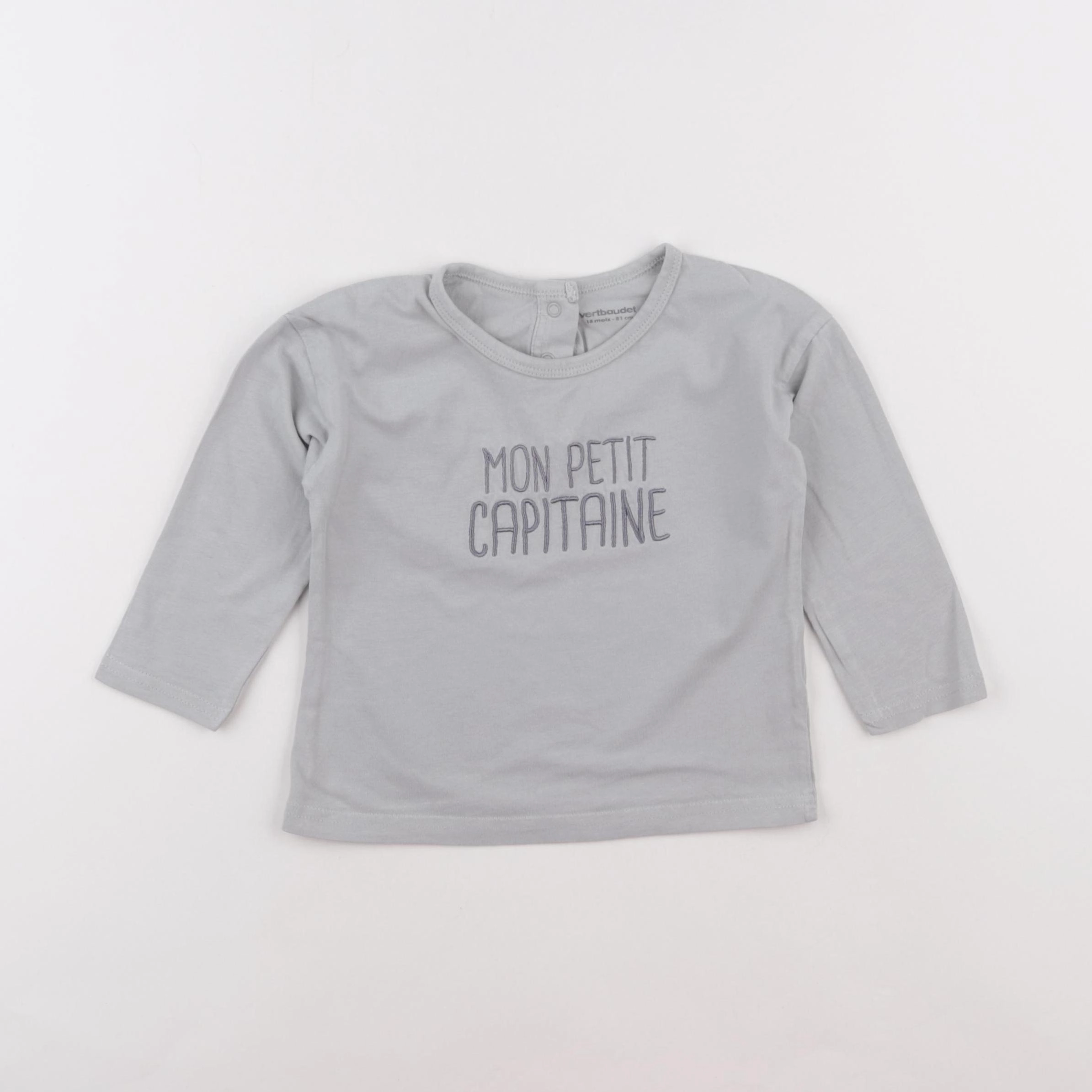 Vertbaudet - tee-shirt gris - 18 mois