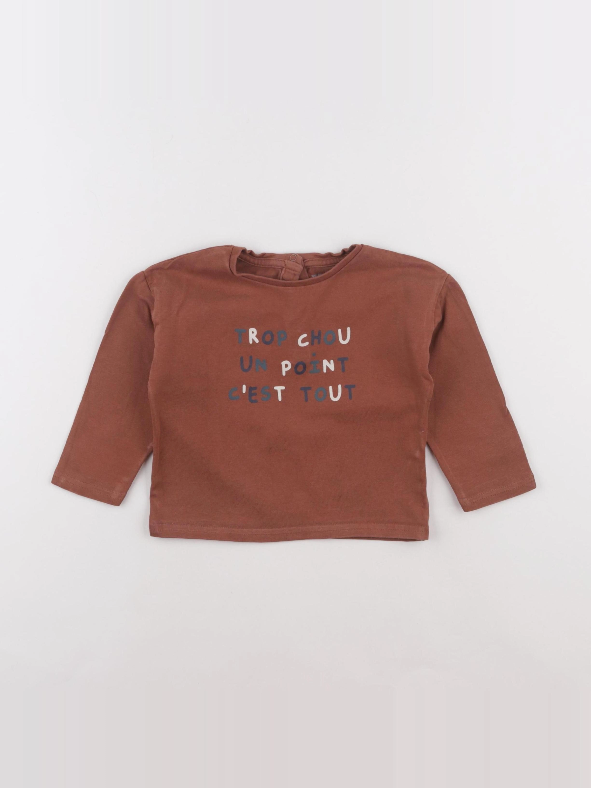 Vertbaudet - tee-shirt marron - 24 mois