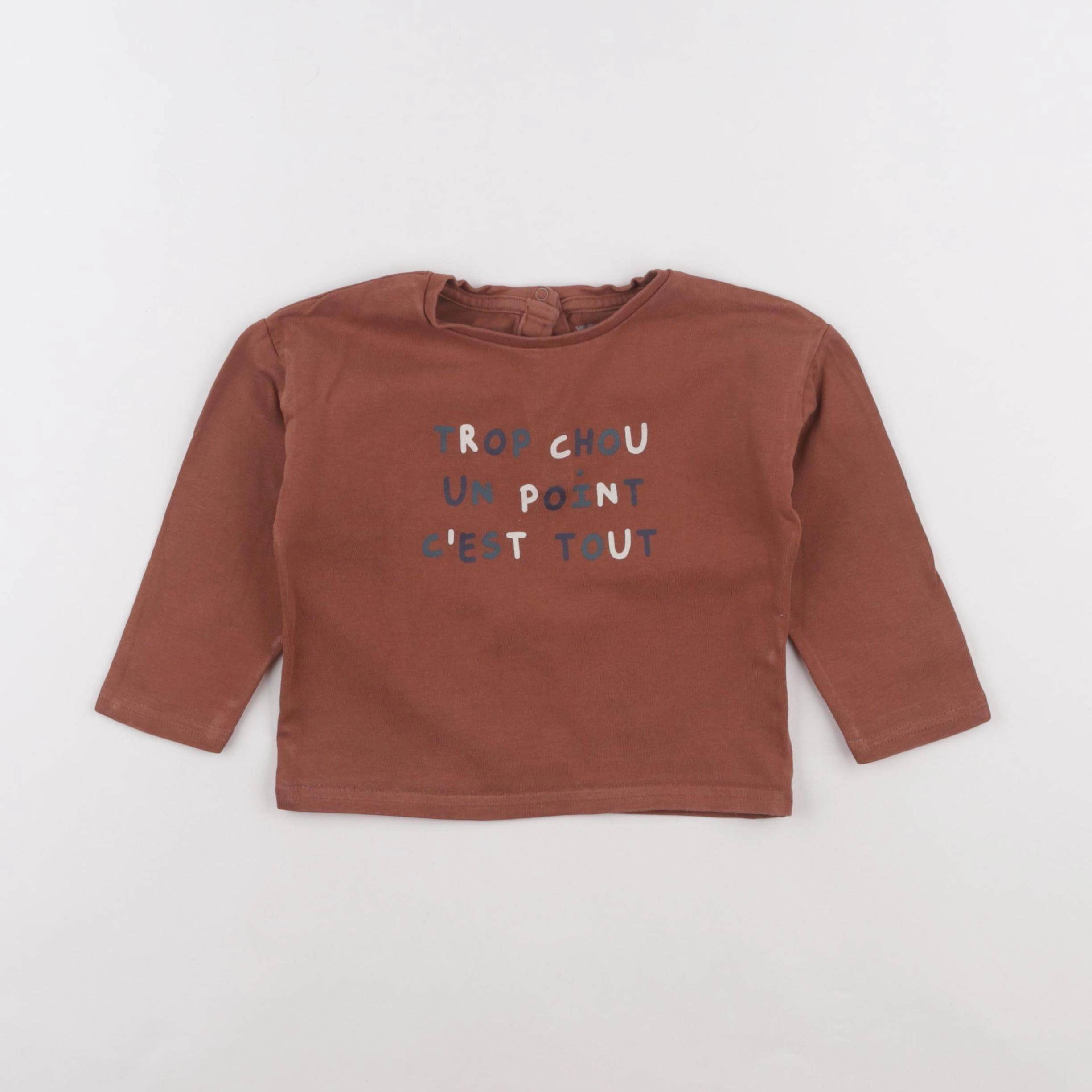 Vertbaudet - tee-shirt marron - 24 mois