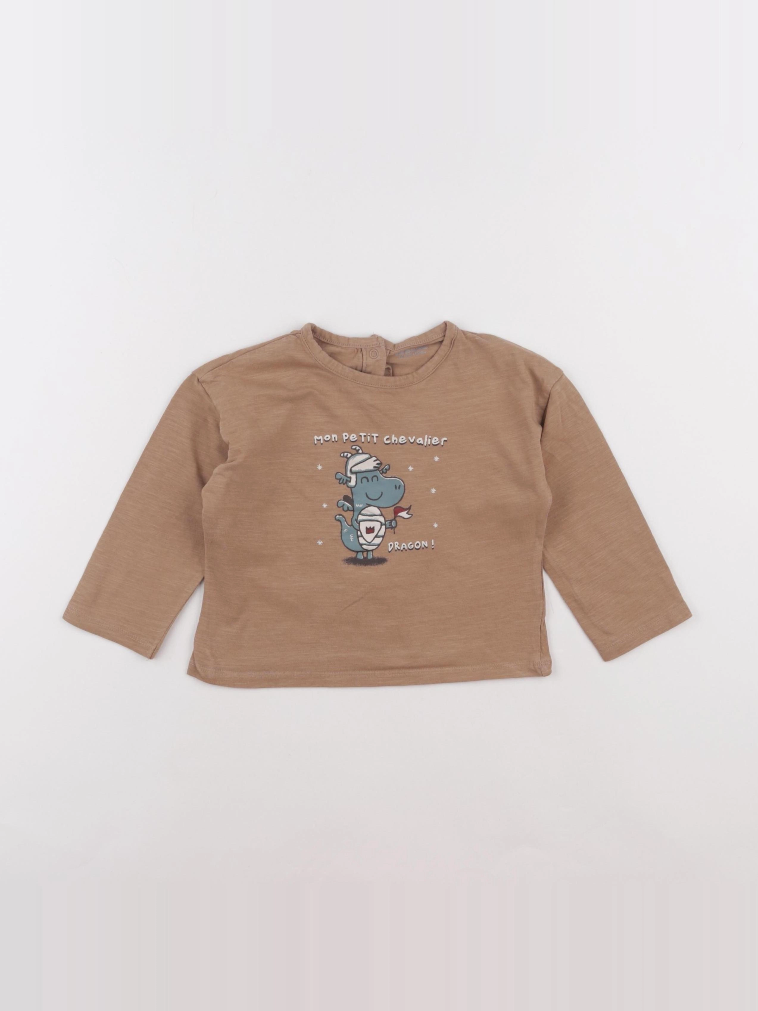 Vertbaudet - tee-shirt marron - 24 mois