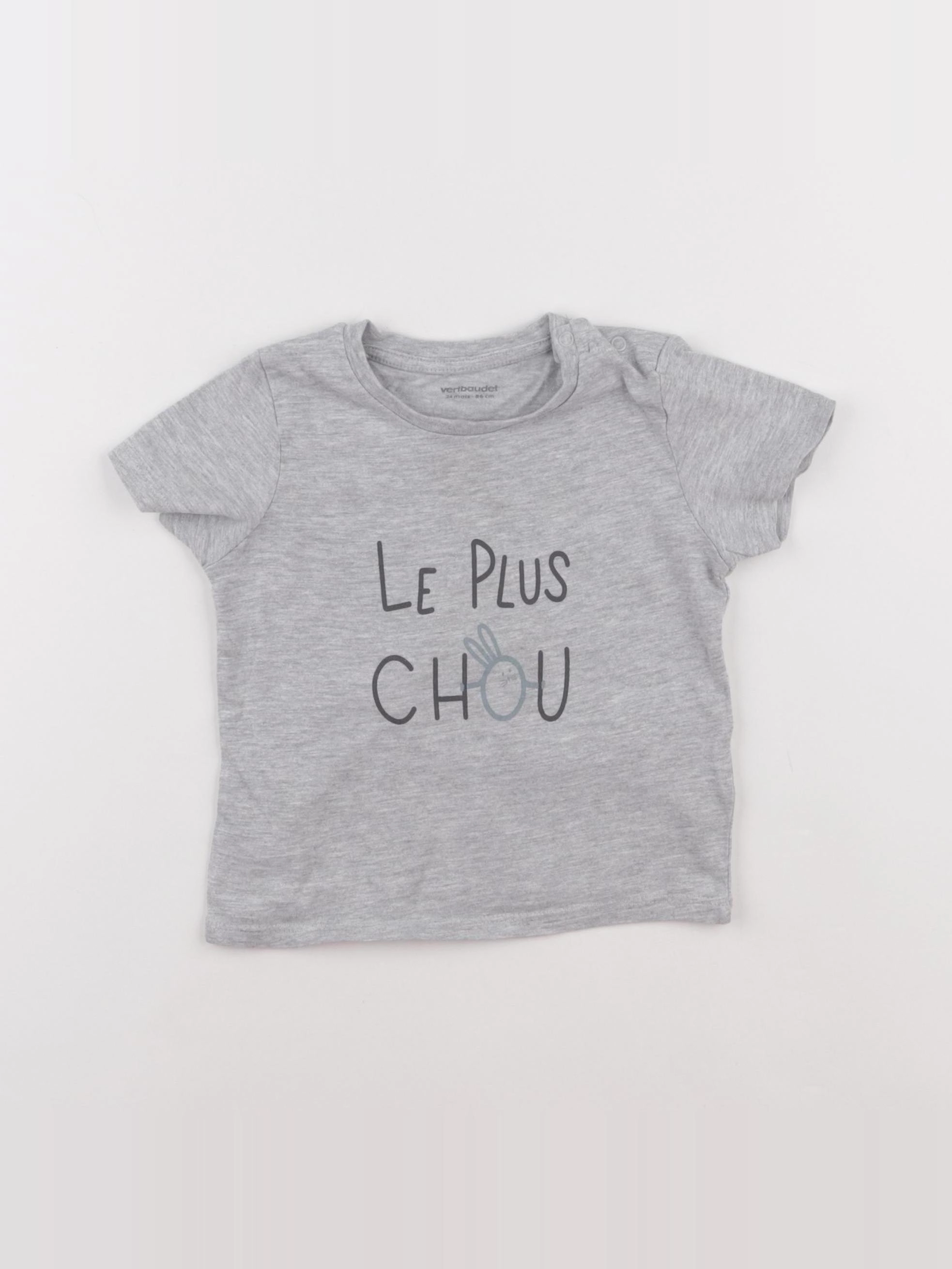 Vertbaudet - tee-shirt gris - 24 mois