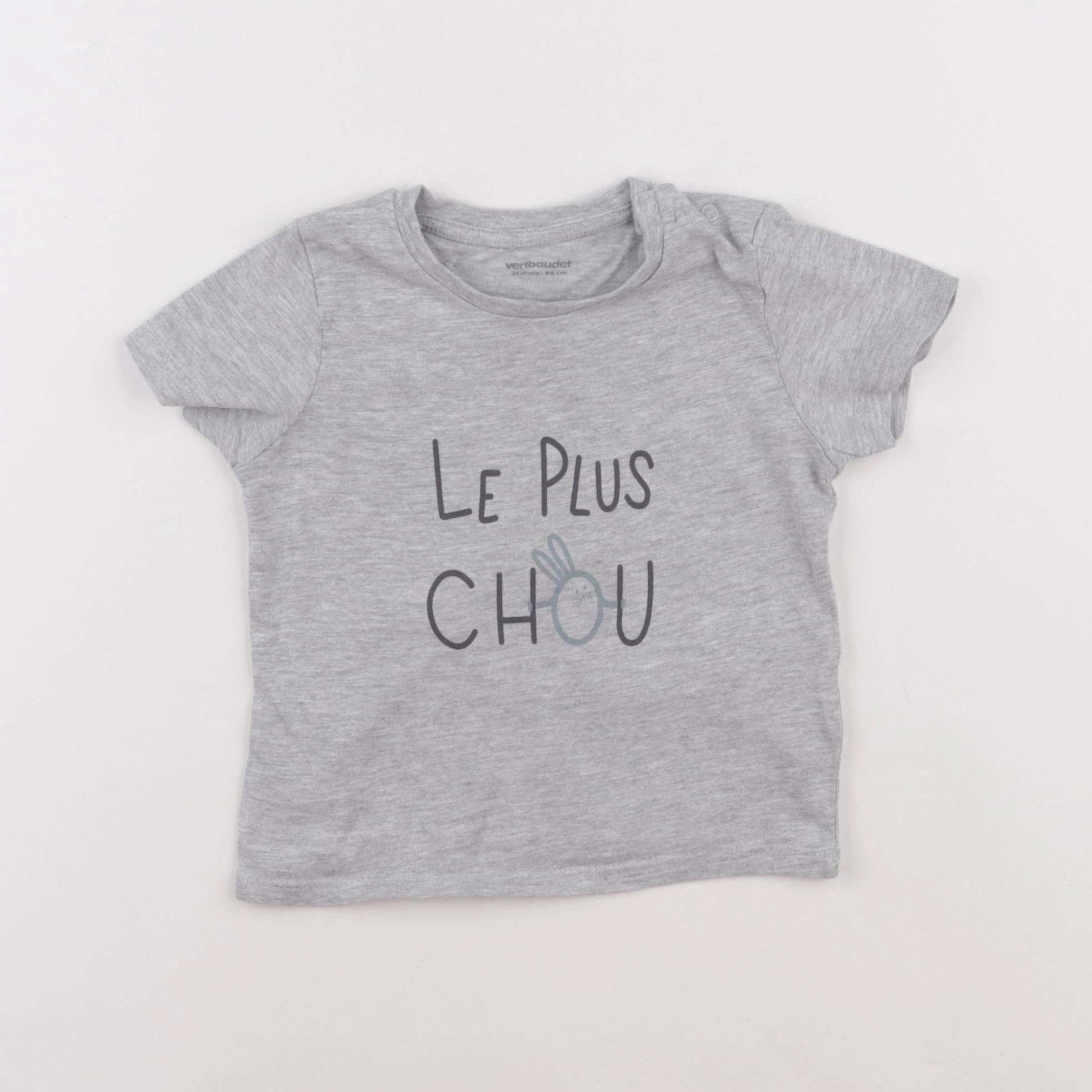 Vertbaudet - tee-shirt gris - 24 mois