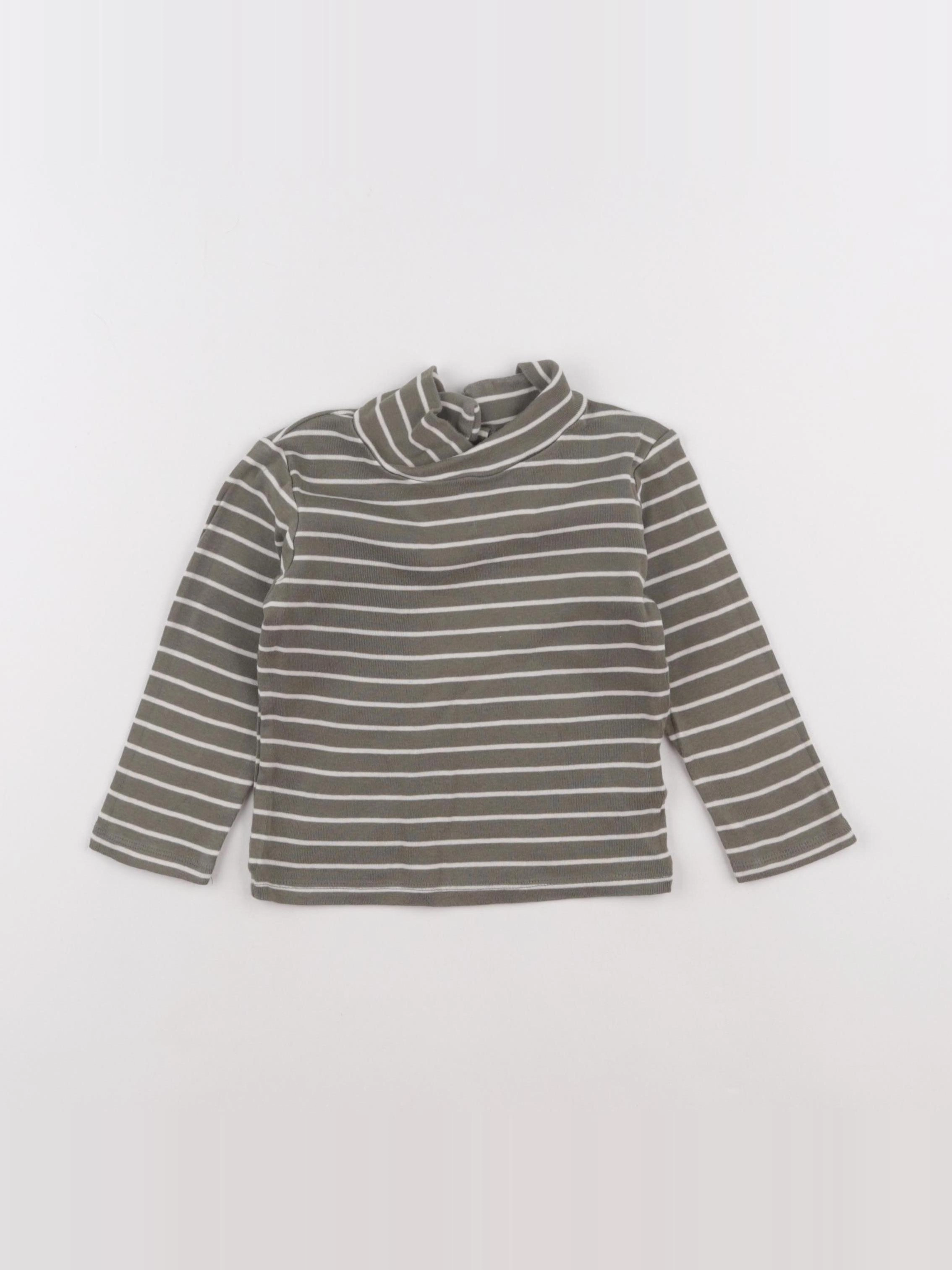 Vertbaudet - sous-pull vert - 2 ans