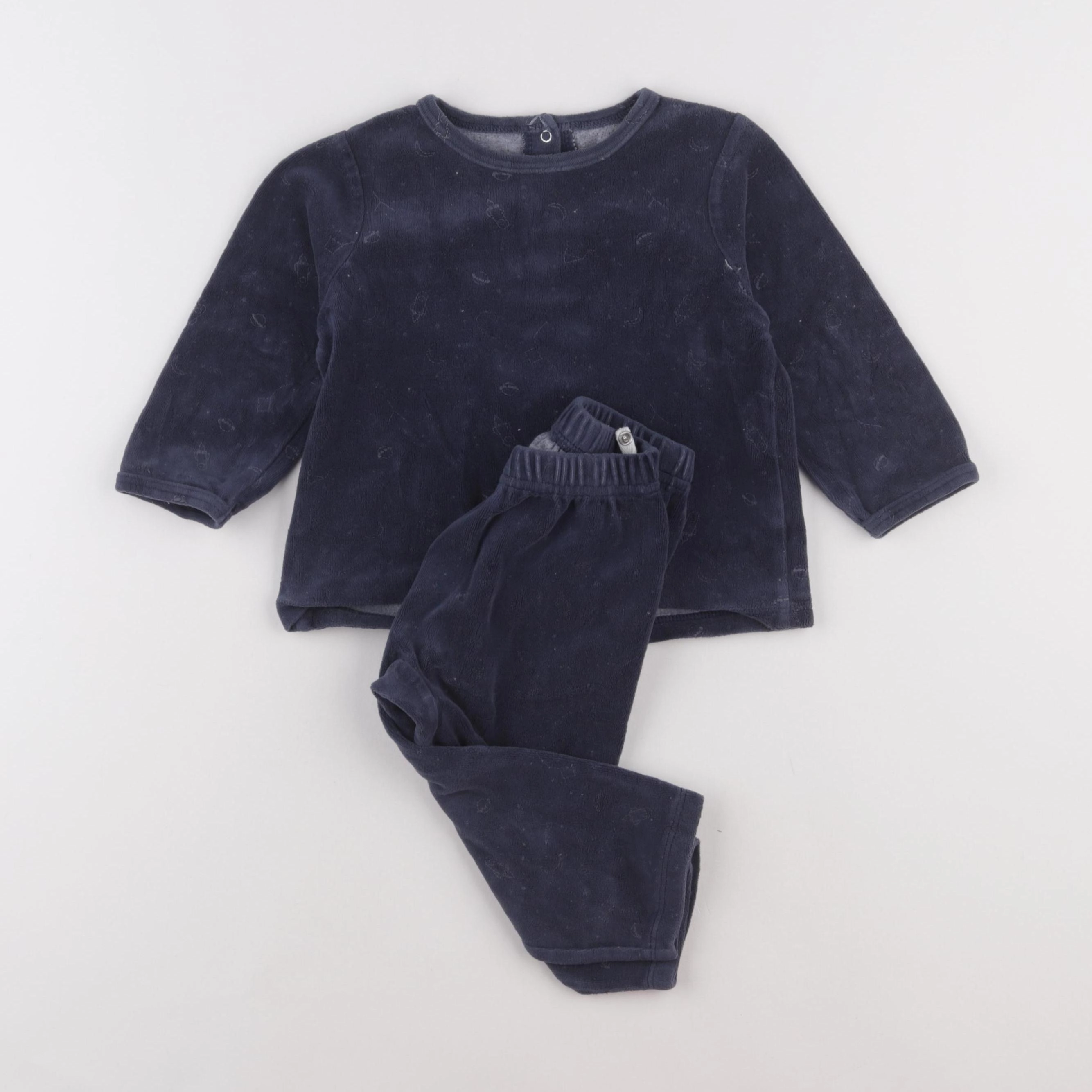 Vertbaudet - pyjama velours gris - 2 ans