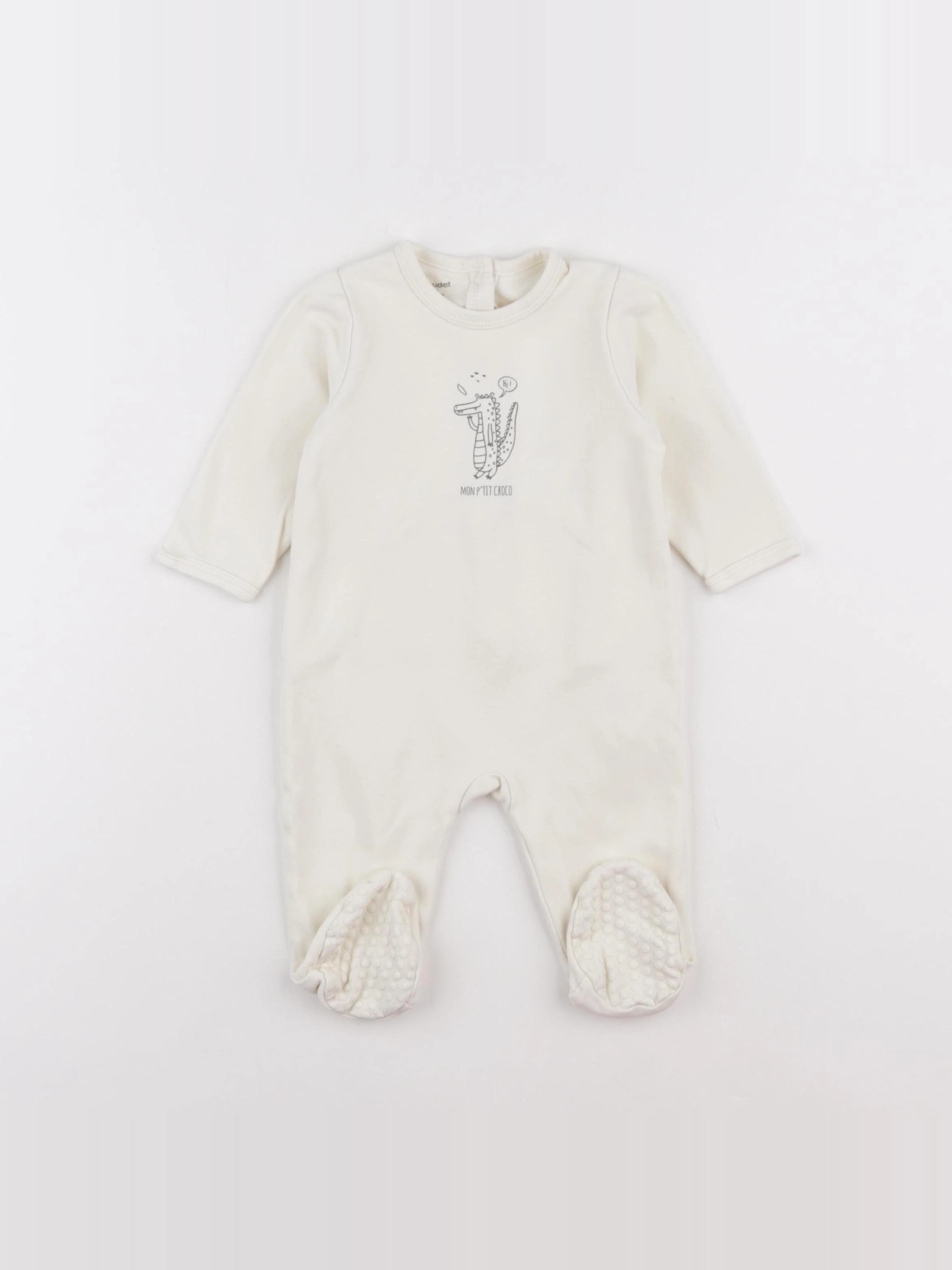 Vertbaudet - pyjama coton beige - 9 mois