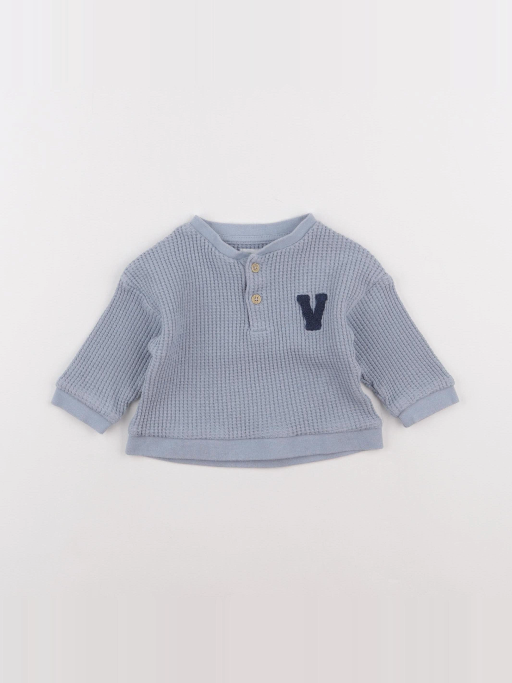 Vertbaudet - sweat bleu - 9 mois