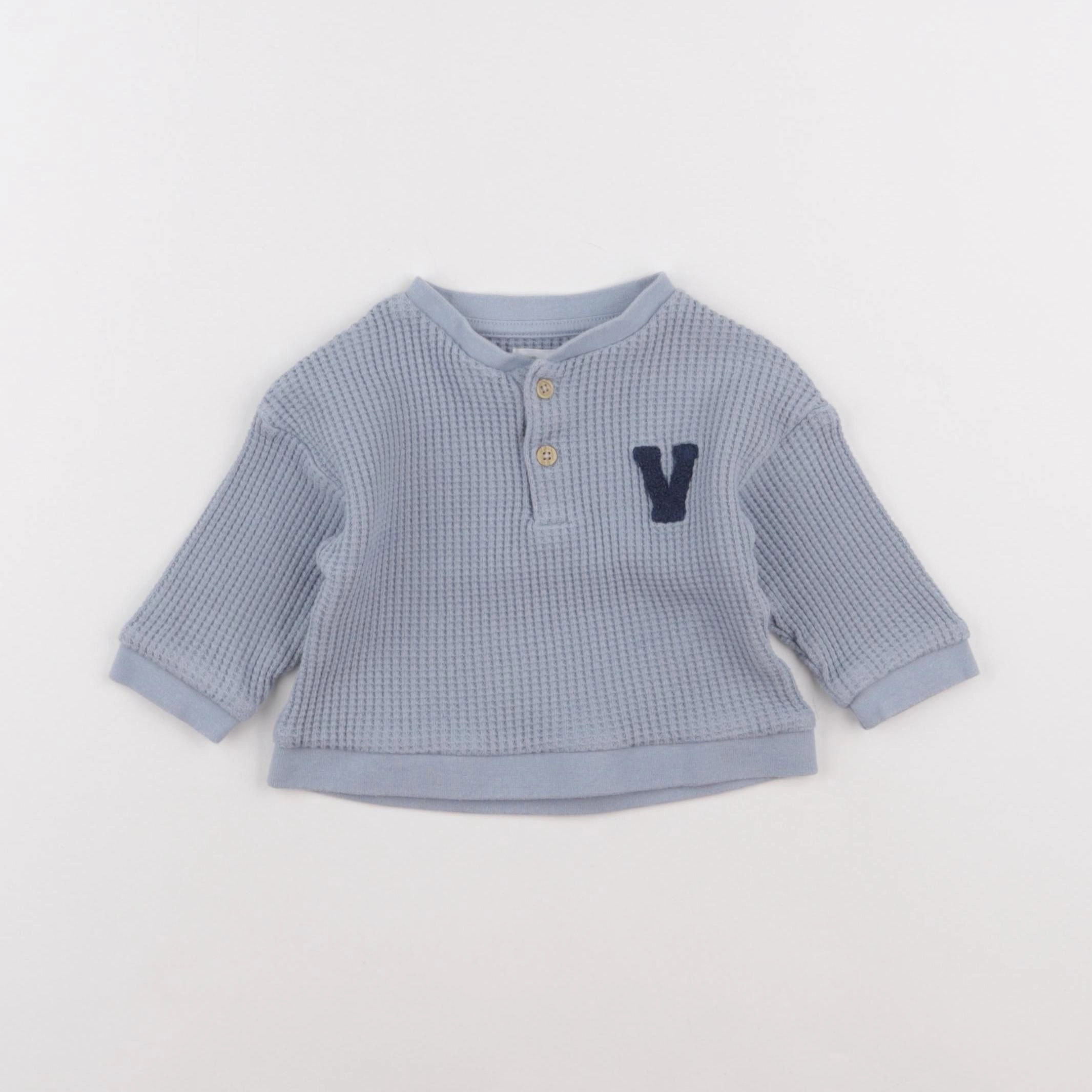 Vertbaudet - sweat bleu - 9 mois