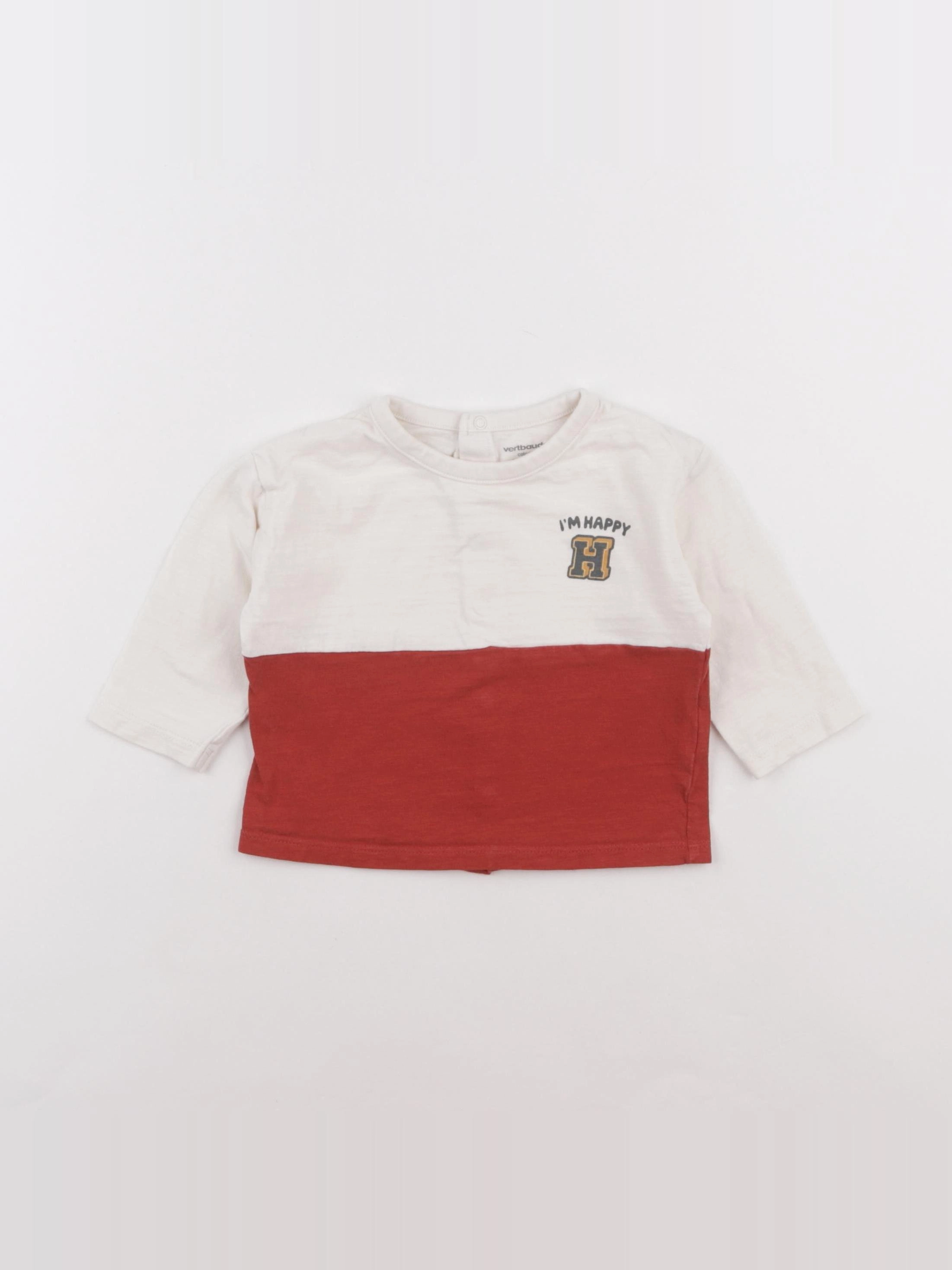 Vertbaudet - tee-shirt blanc - 9 mois