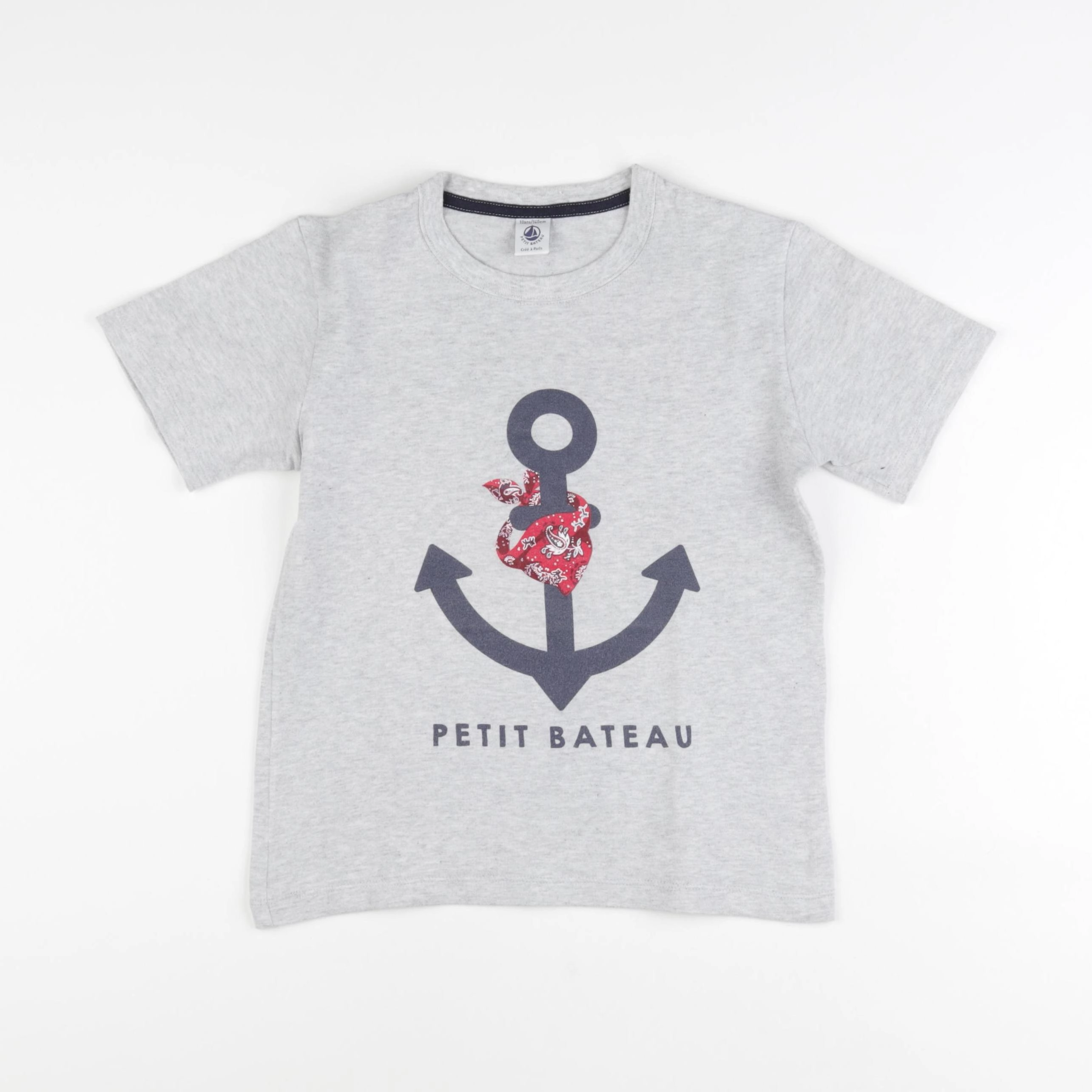 Petit Bateau - tee-shirt gris - 10 ans