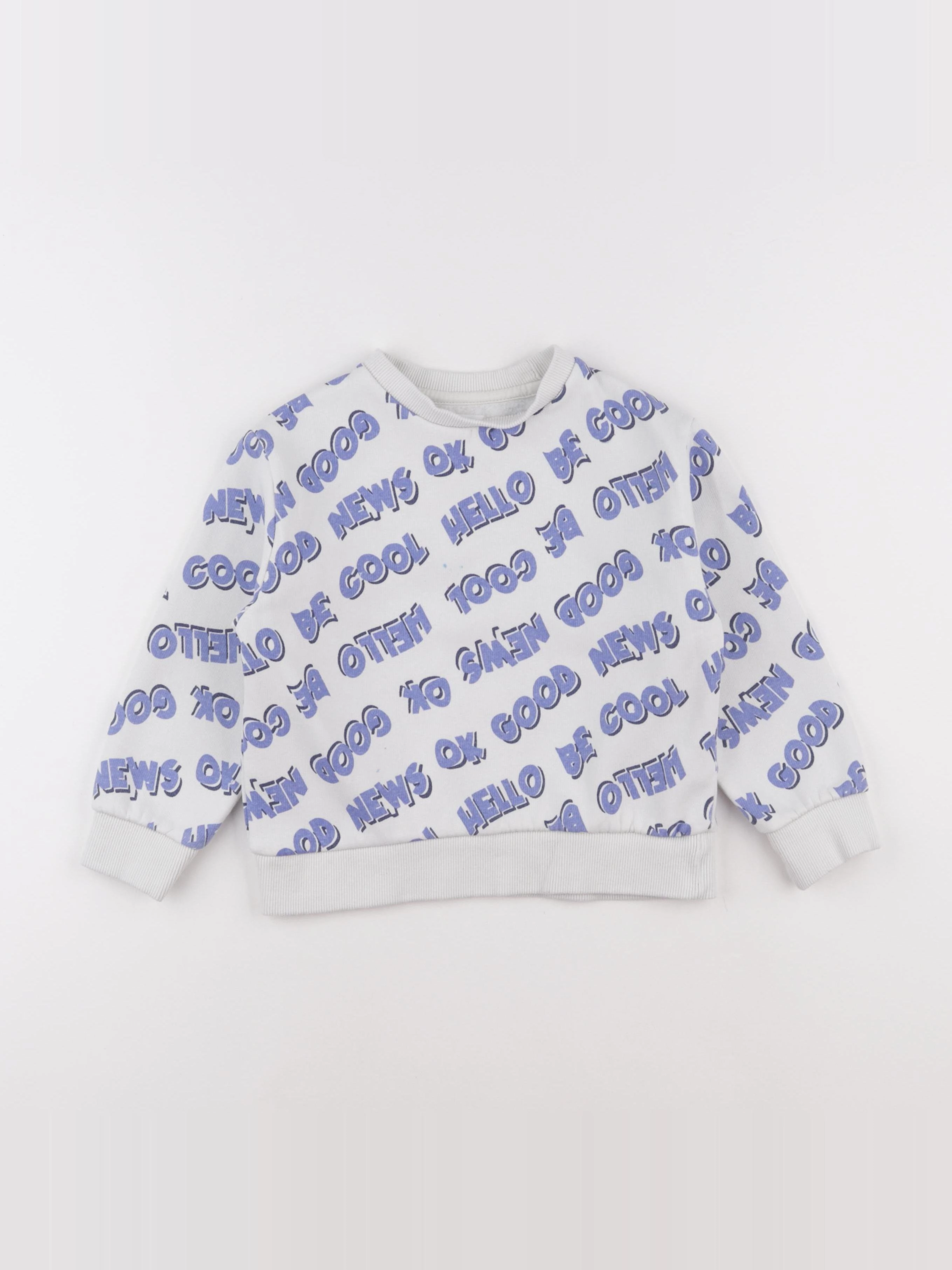 Vertbaudet - sweat bleu, blanc - 5 ans