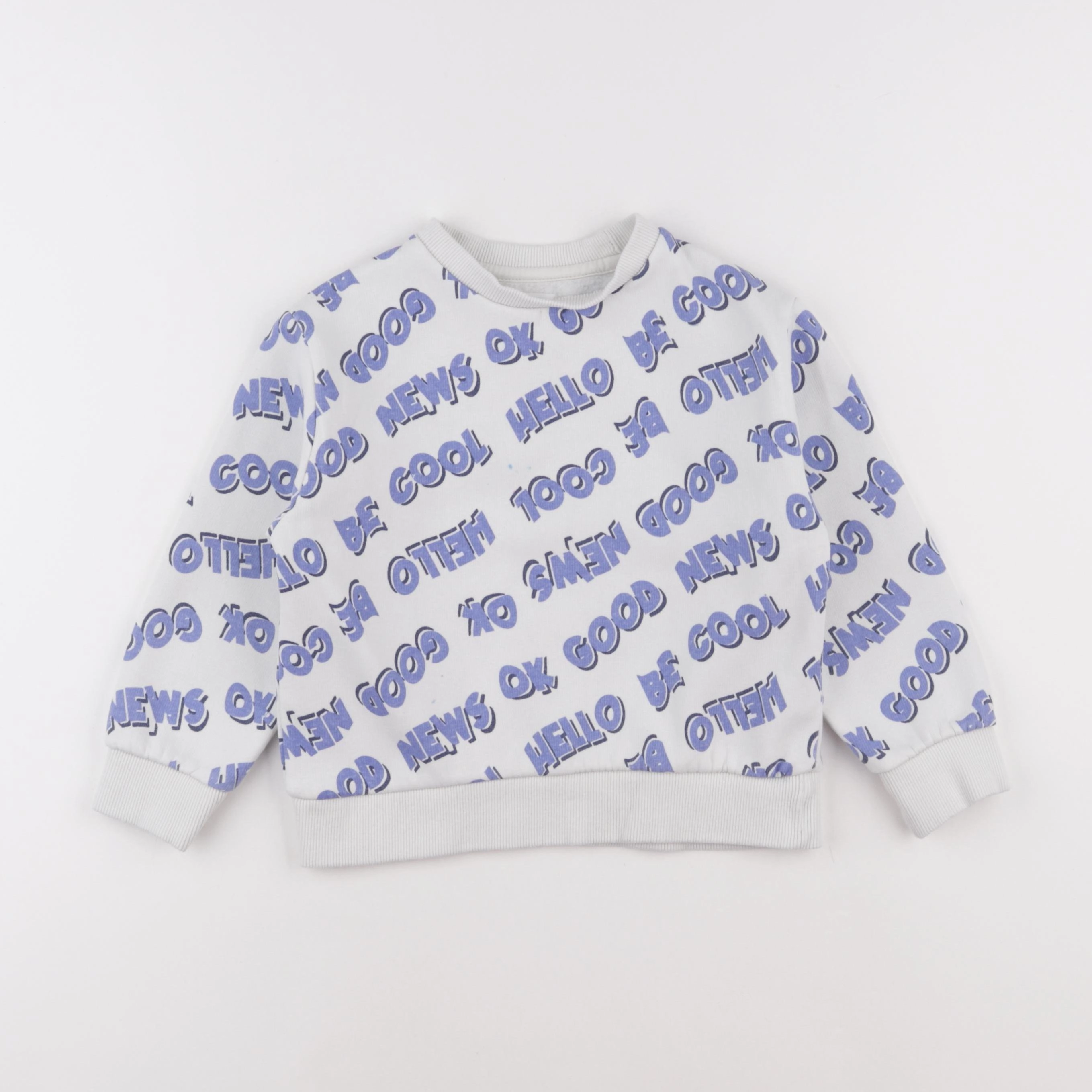 Vertbaudet - sweat bleu, blanc - 5 ans