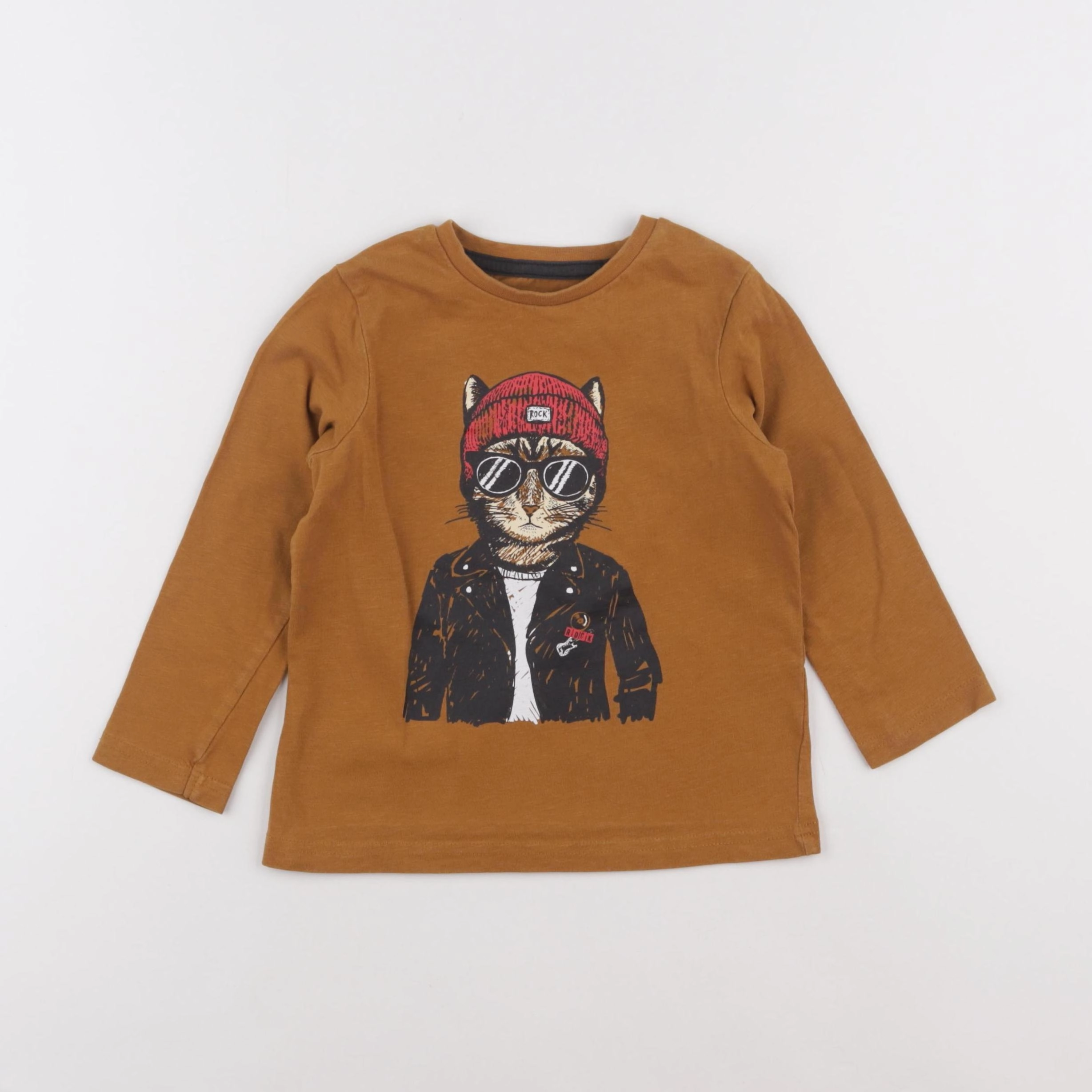 Vertbaudet - tee-shirt marron - 4 ans