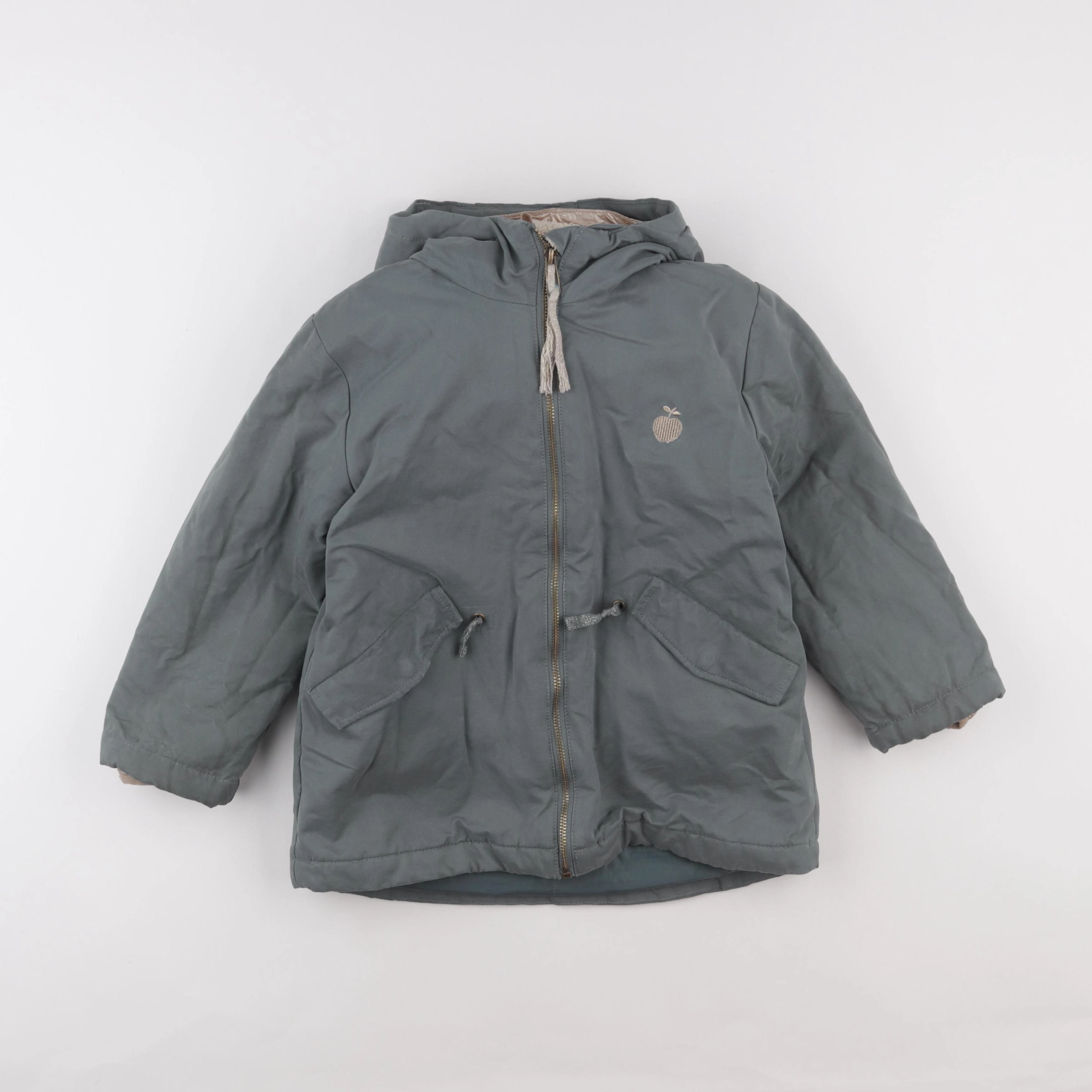 Vertbaudet - manteau doublure amovible vert - 8 ans
