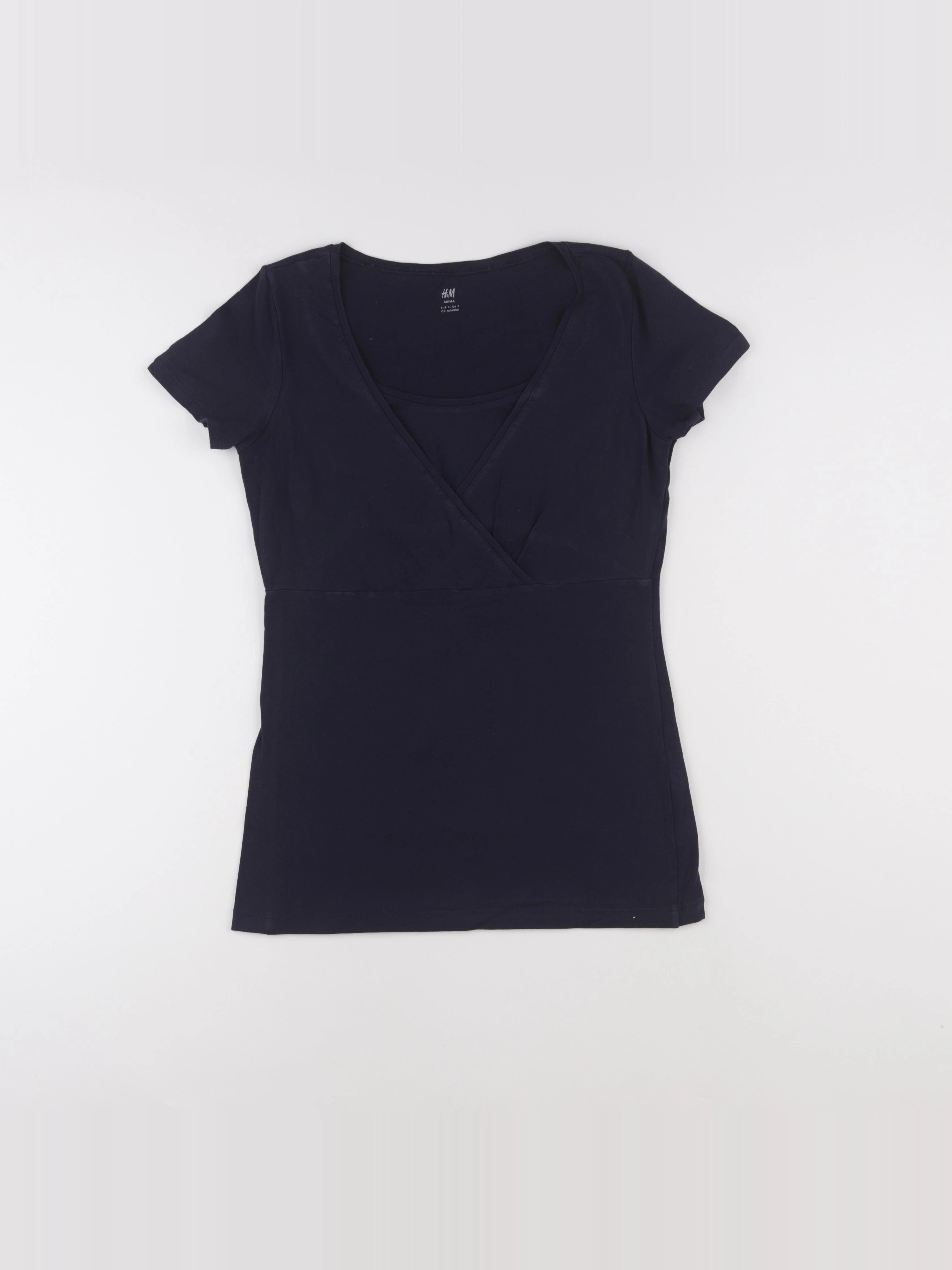 H&M - tee-shirt grossesse bleu - s