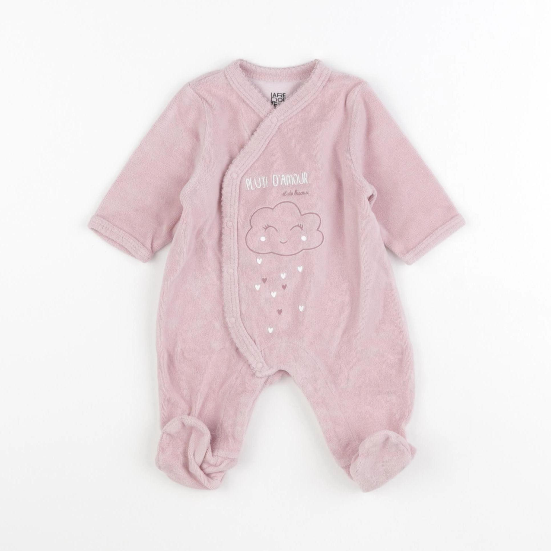 La Redoute - pyjama velours rose - 1 mois