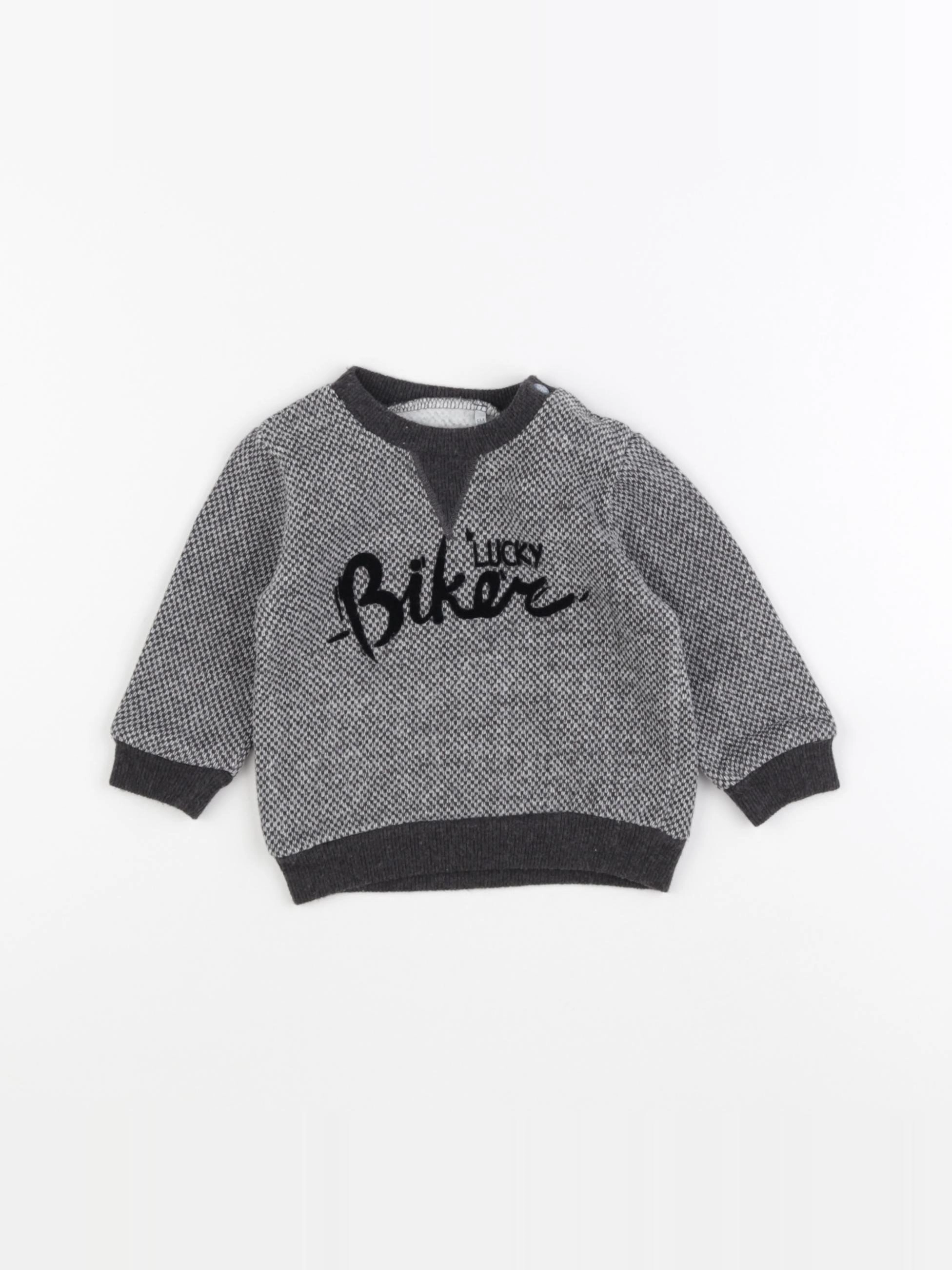 IKKS - sweat gris - 6 mois