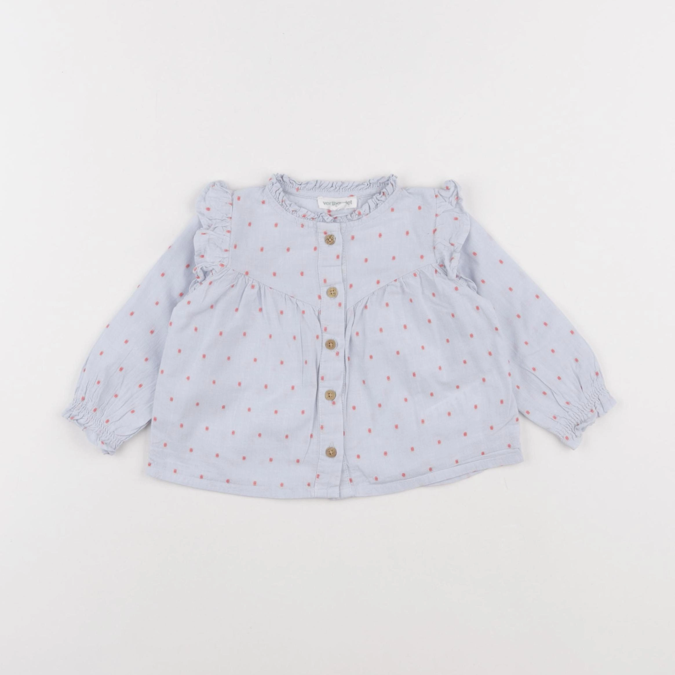 Vertbaudet - blouse bleu - 6 mois