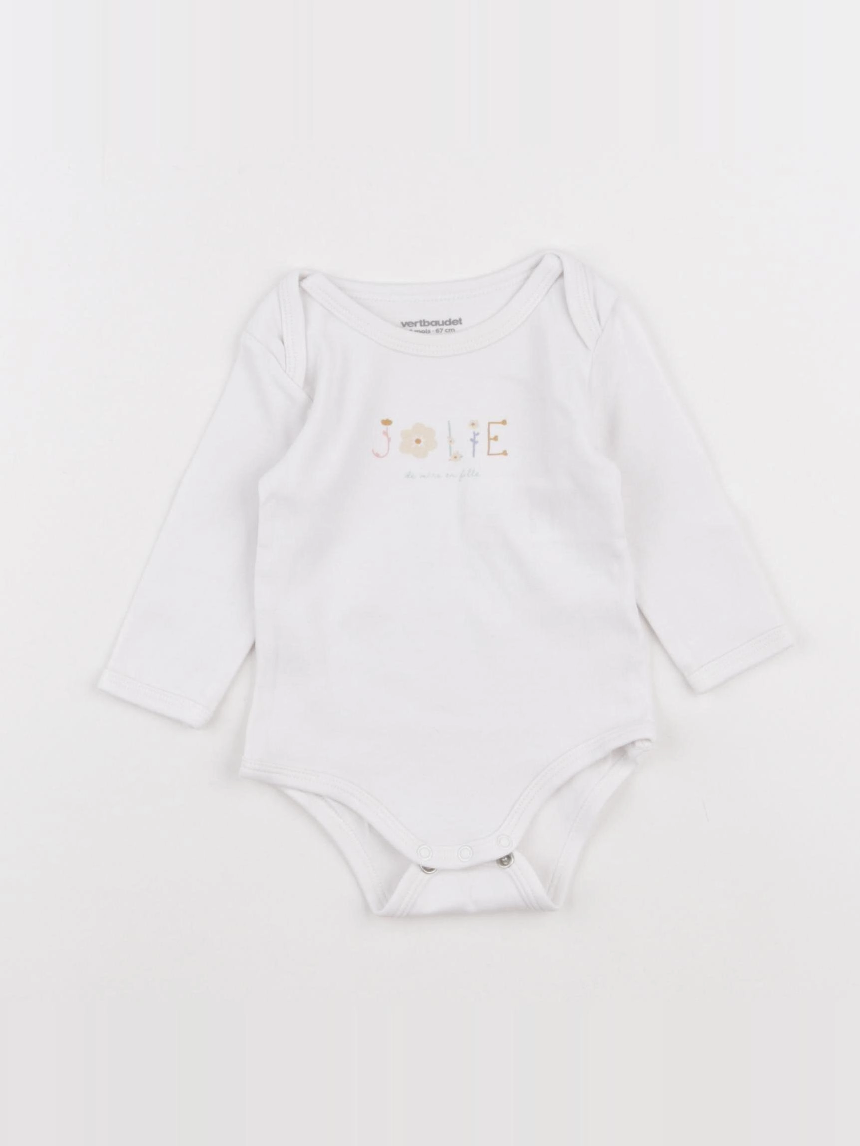 Vertbaudet - body blanc - 6 mois