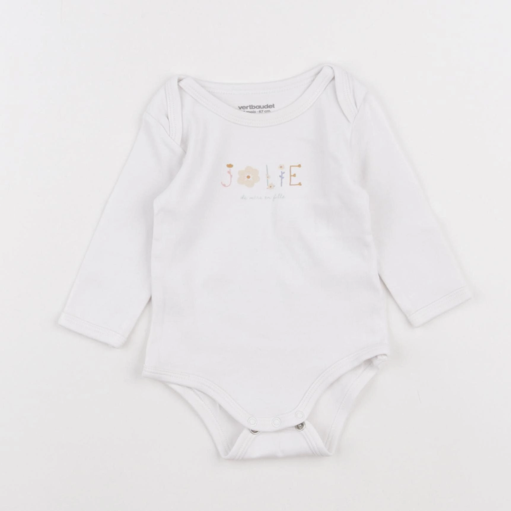Vertbaudet - body blanc - 6 mois