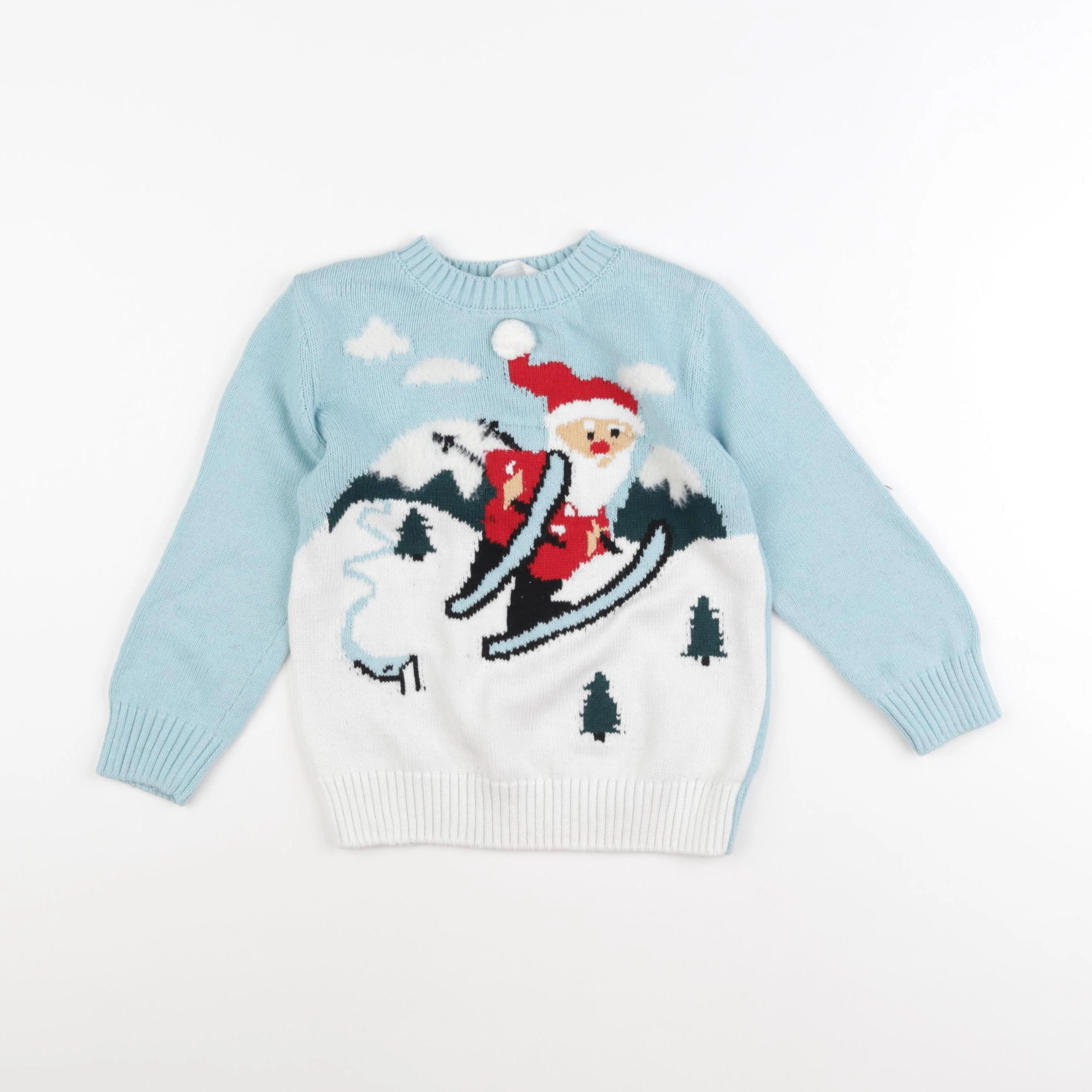 H&M - pull bleu - 2/4 ans