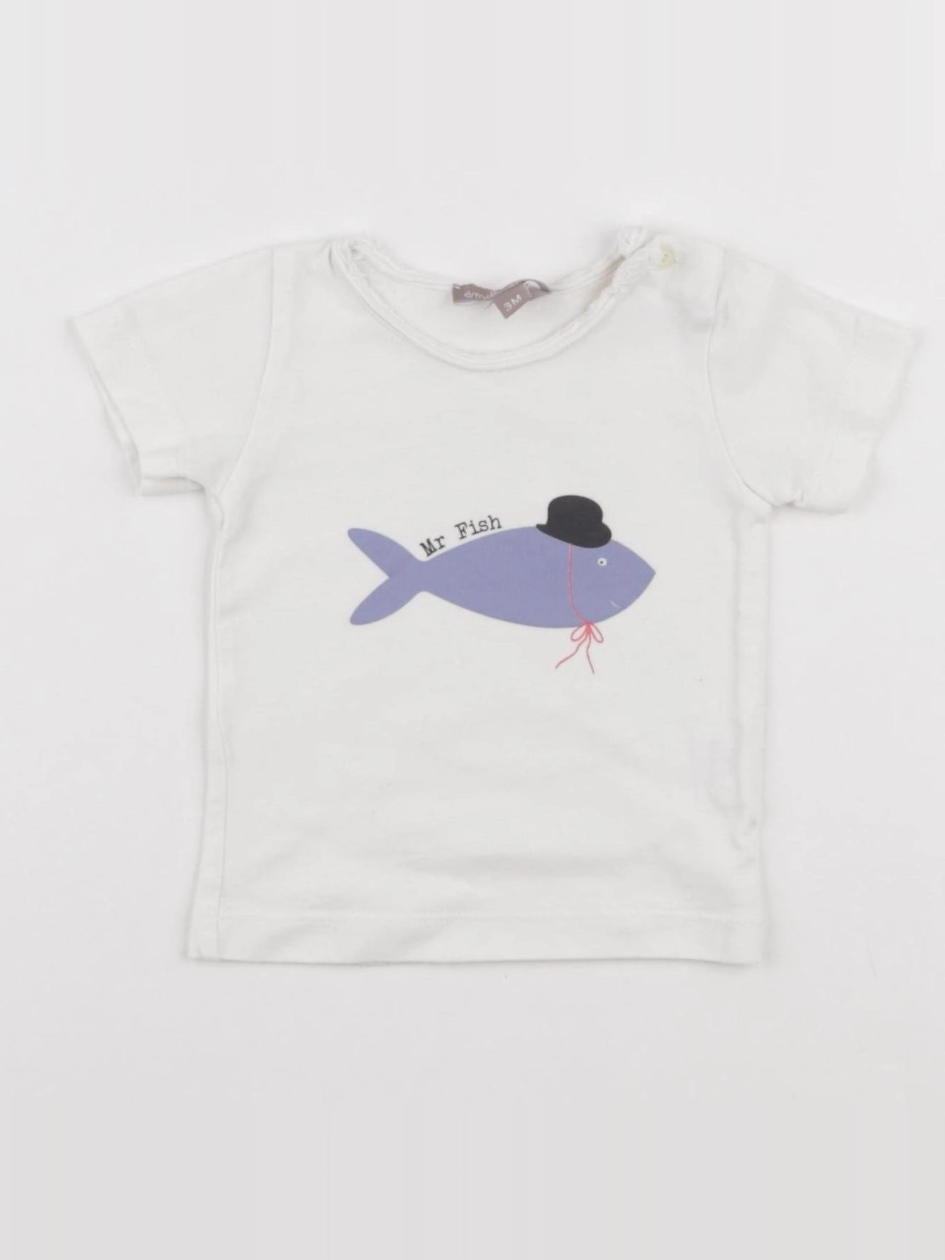 Emile et Ida - tee-shirt blanc - 3 mois