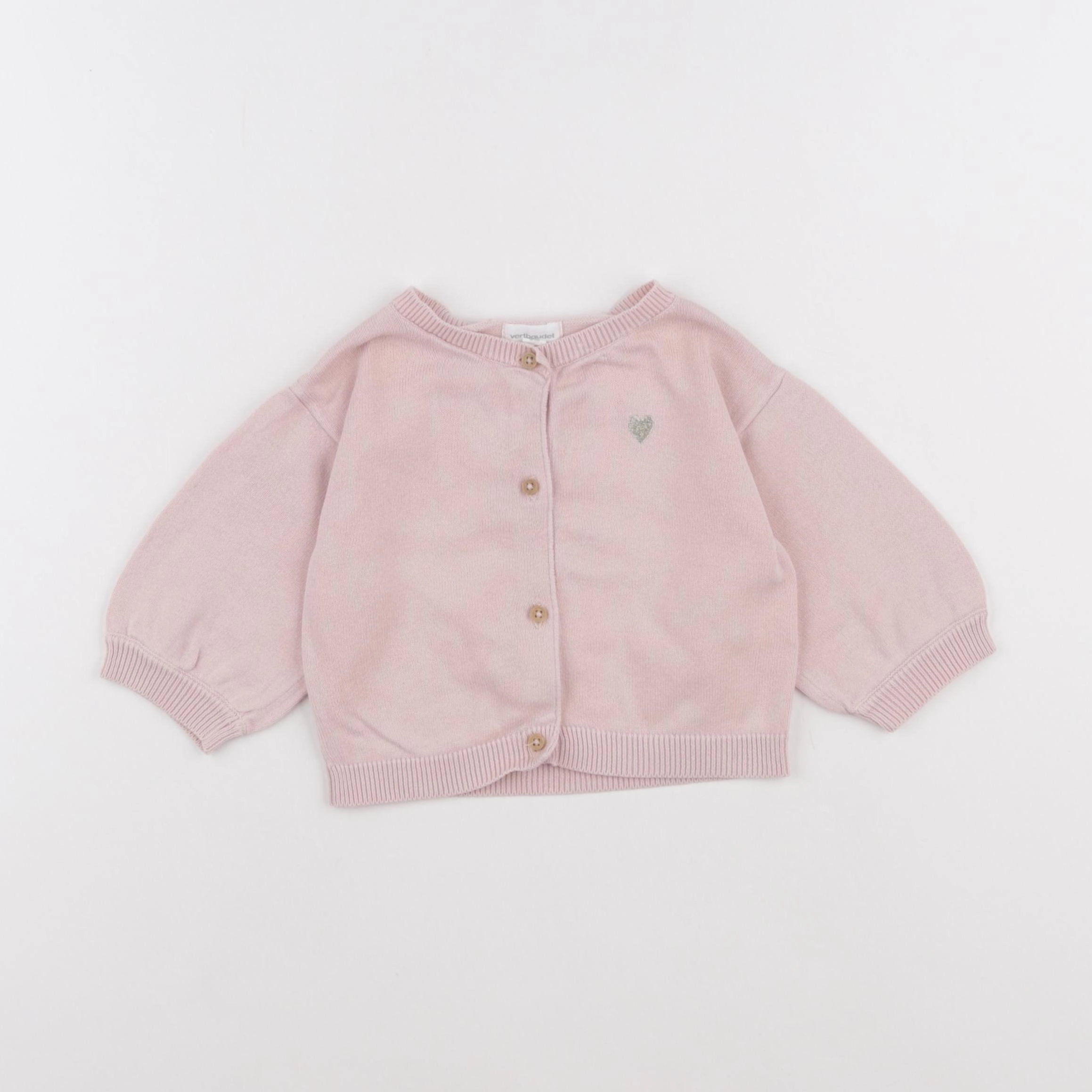 Vertbaudet - gilet rose - 9 mois
