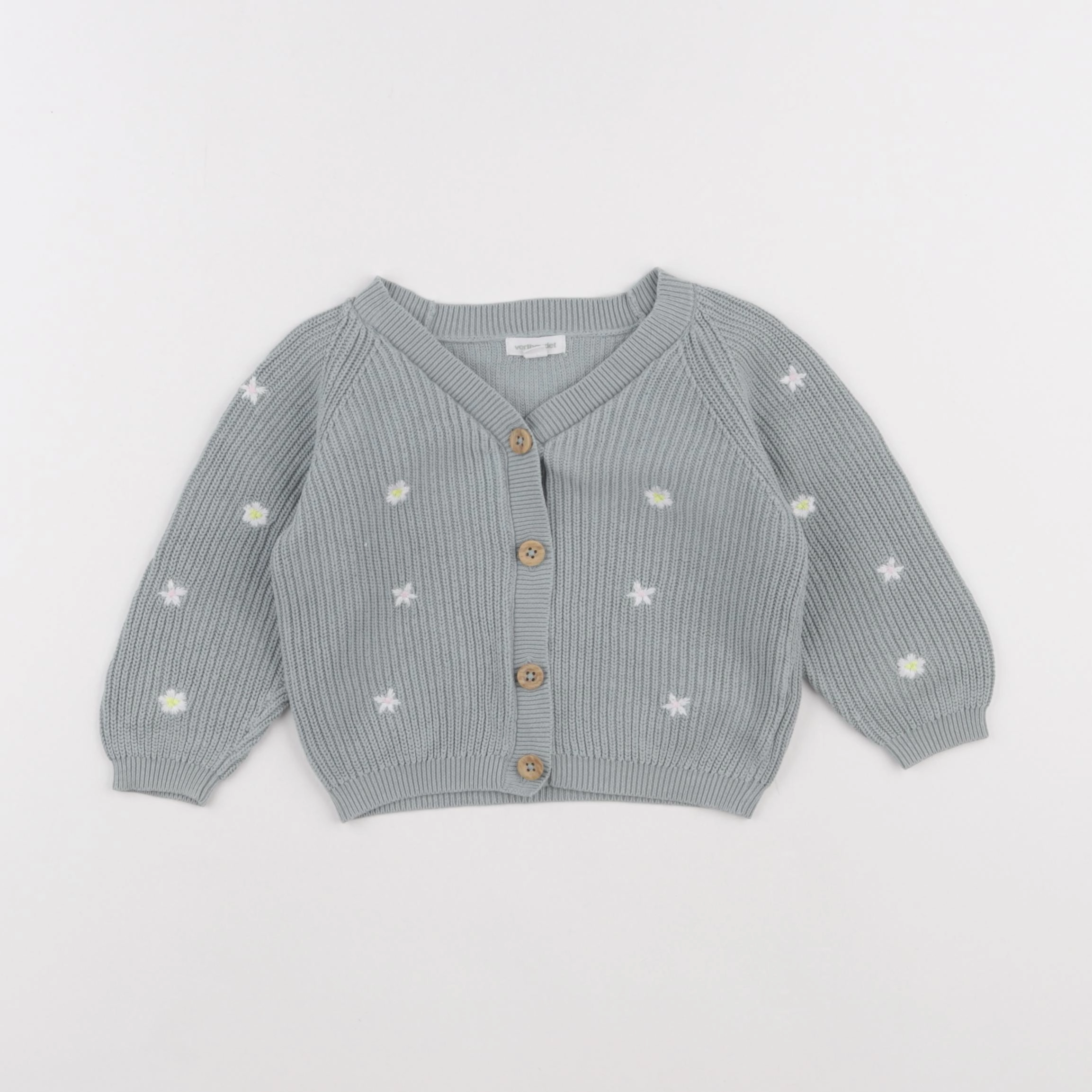 Vertbaudet - gilet vert - 9 mois