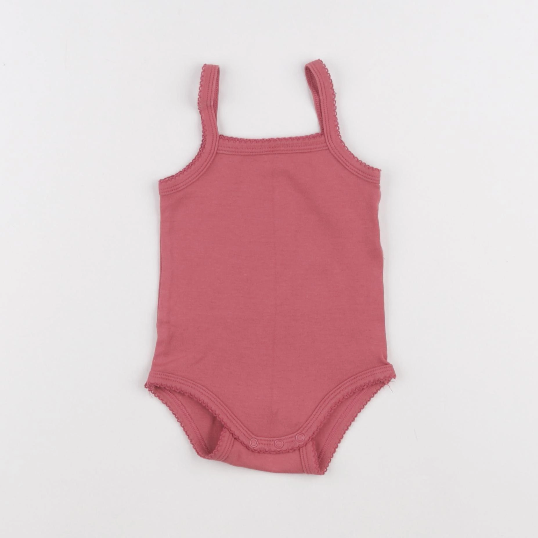 Vertbaudet - body blanc, rose - 9 mois