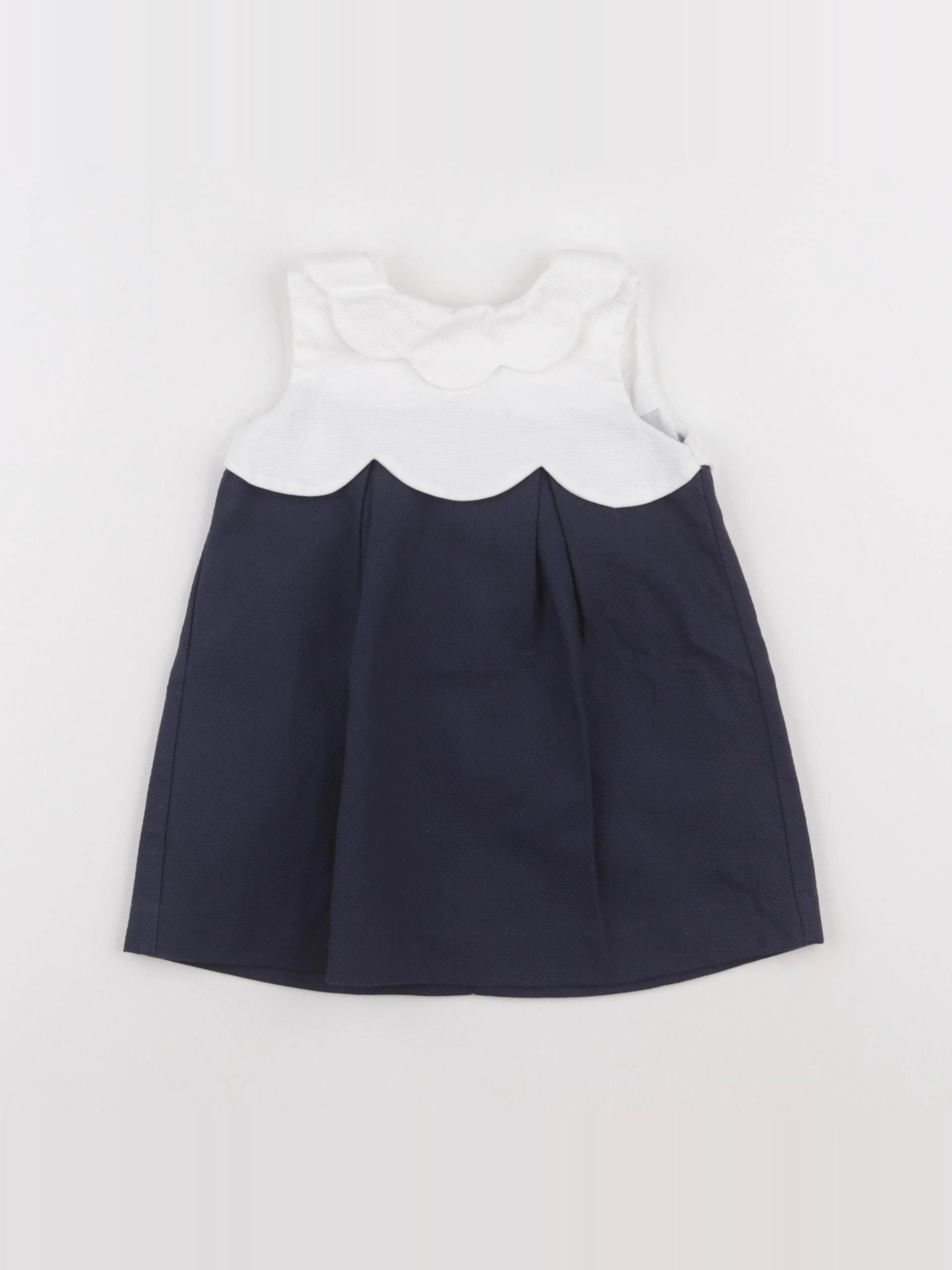 Jacadi - robe blanc, bleu - 6 mois