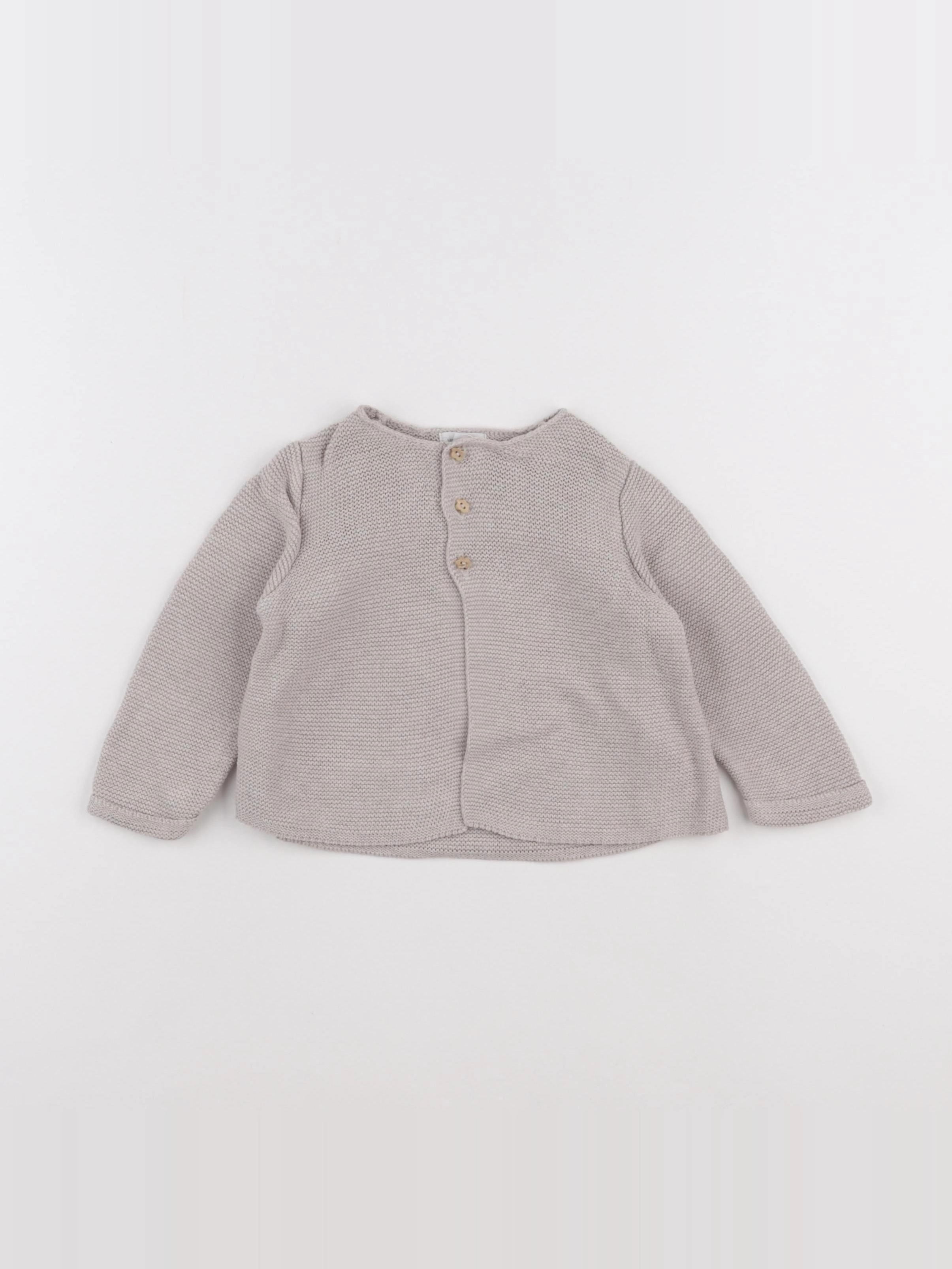 Vertbaudet - gilet beige - 12 mois