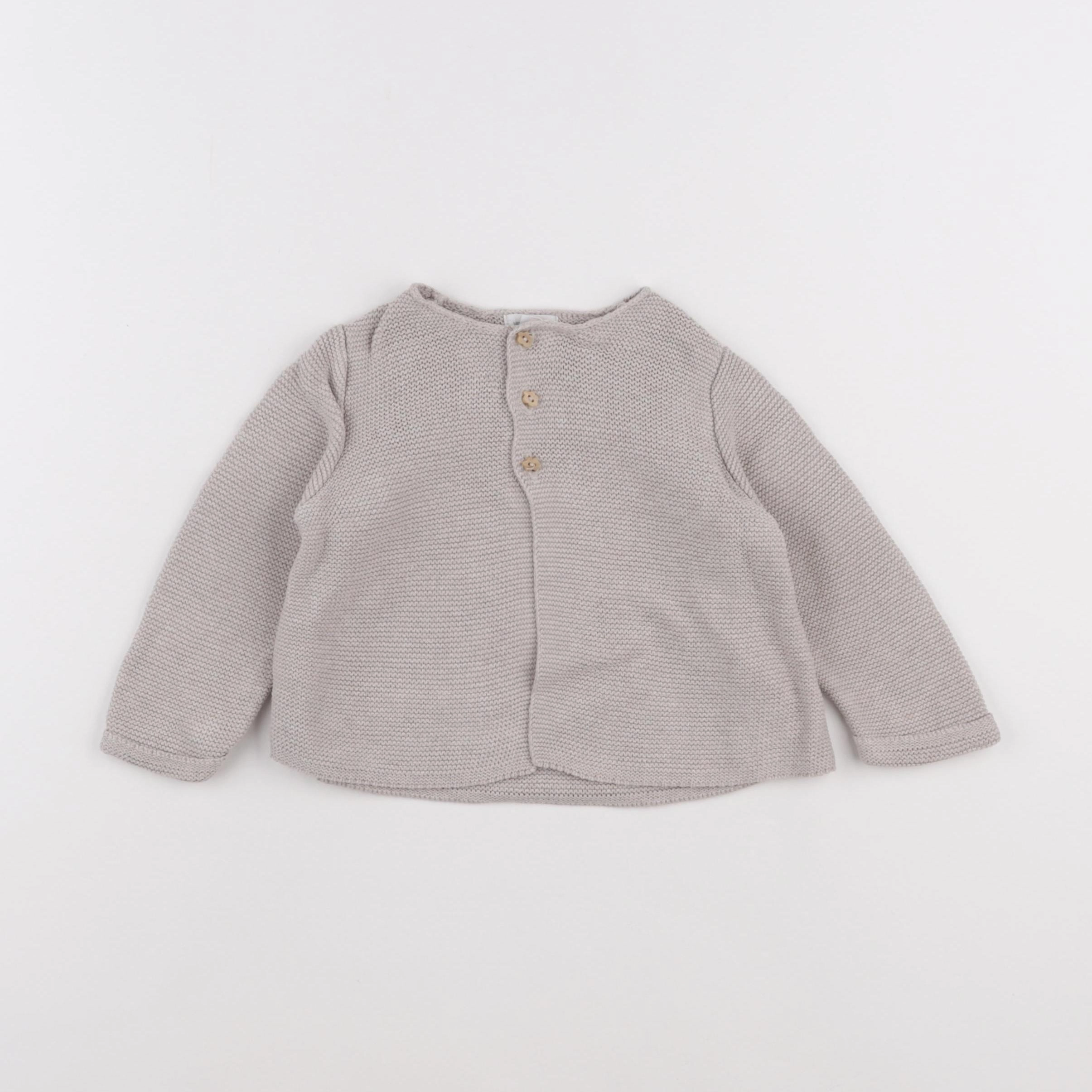 Vertbaudet - gilet beige - 12 mois