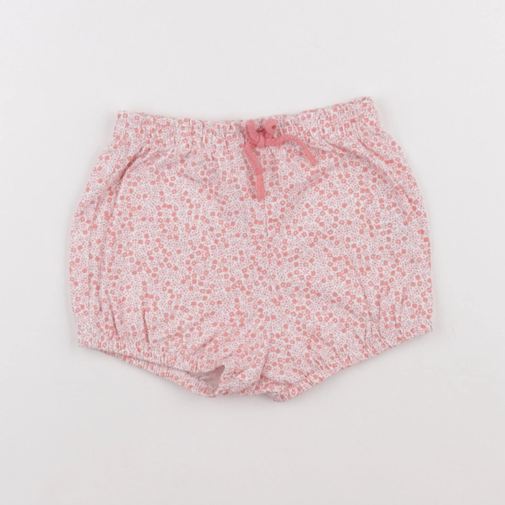 Vertbaudet - short blanc, rose - 18 mois