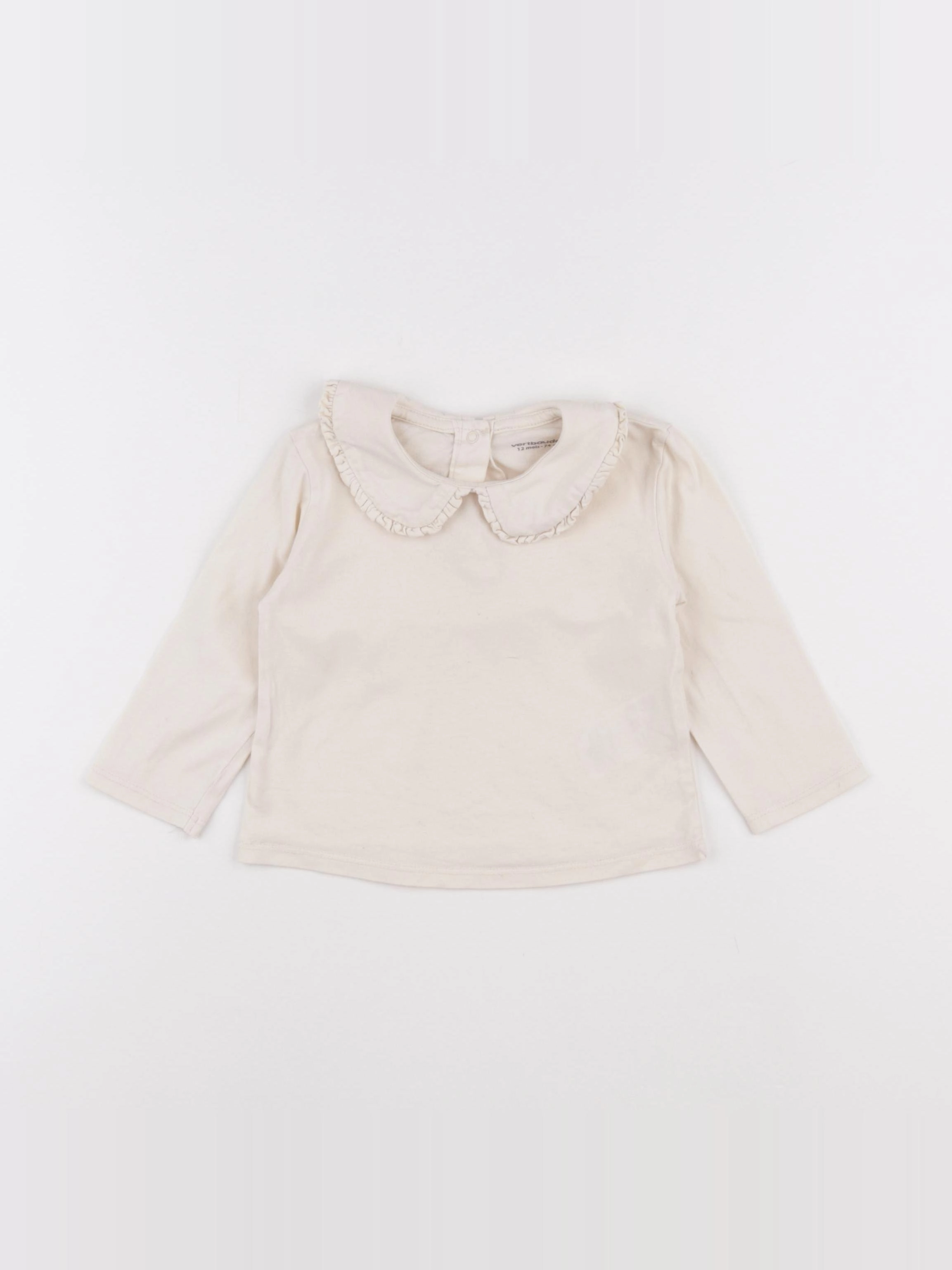 Vertbaudet - tee-shirt beige - 12 mois