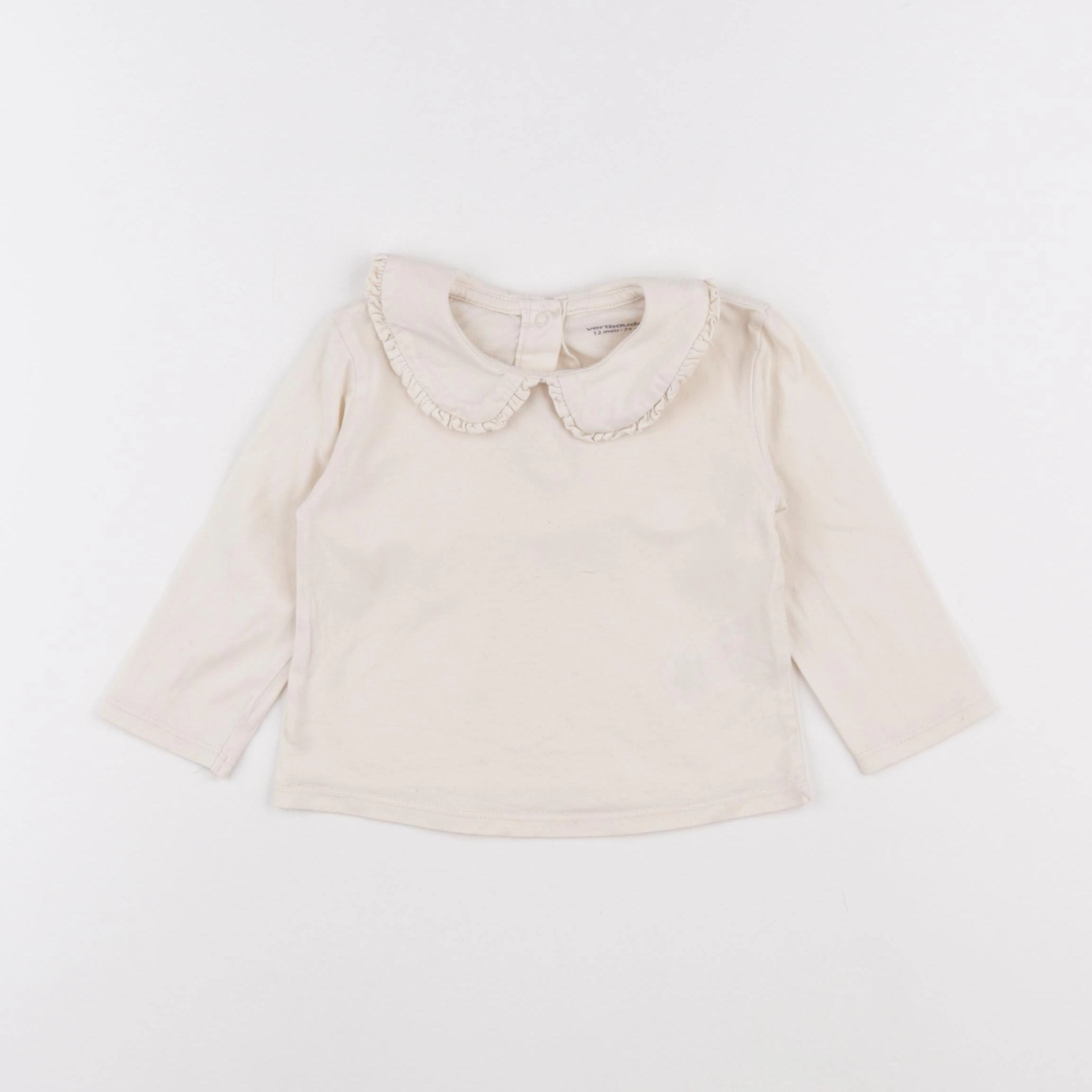 Vertbaudet - tee-shirt beige - 12 mois