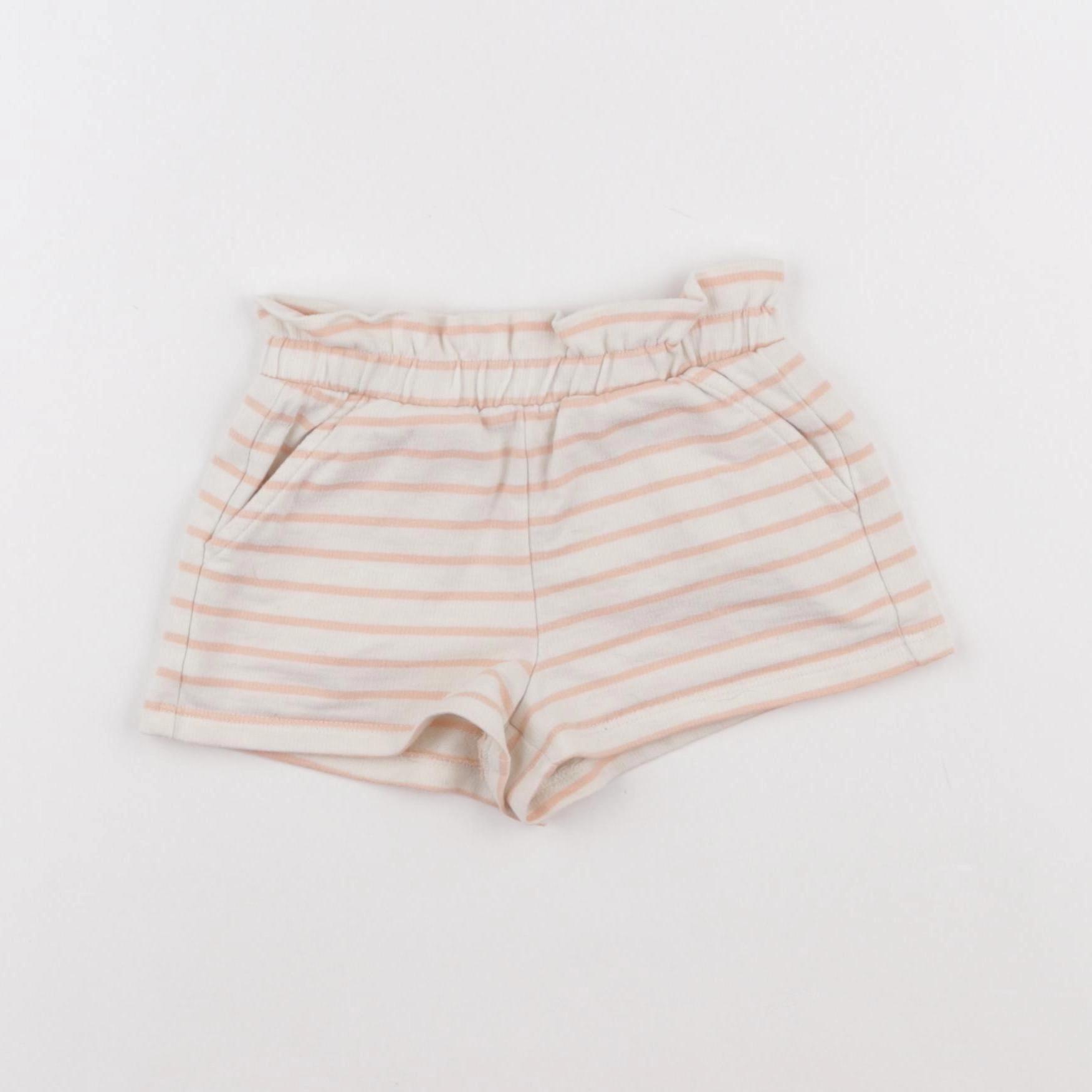 Vertbaudet - short blanc, rose - 2 ans