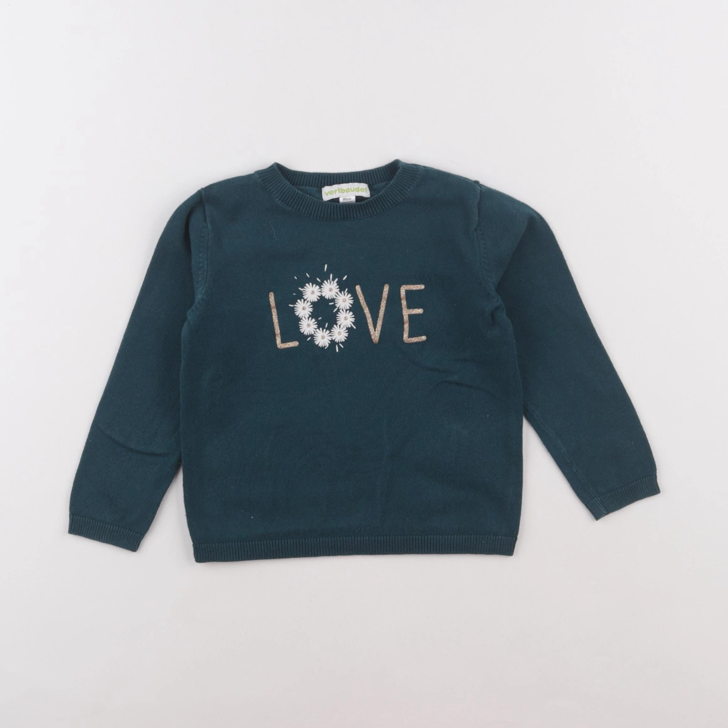 Vertbaudet - pull vert - 2 ans