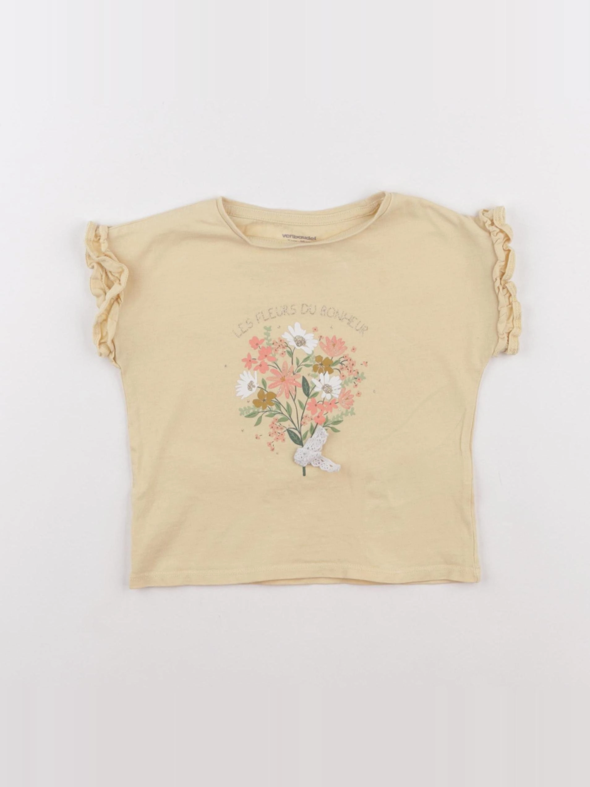 Vertbaudet - tee-shirt jaune - 2 ans