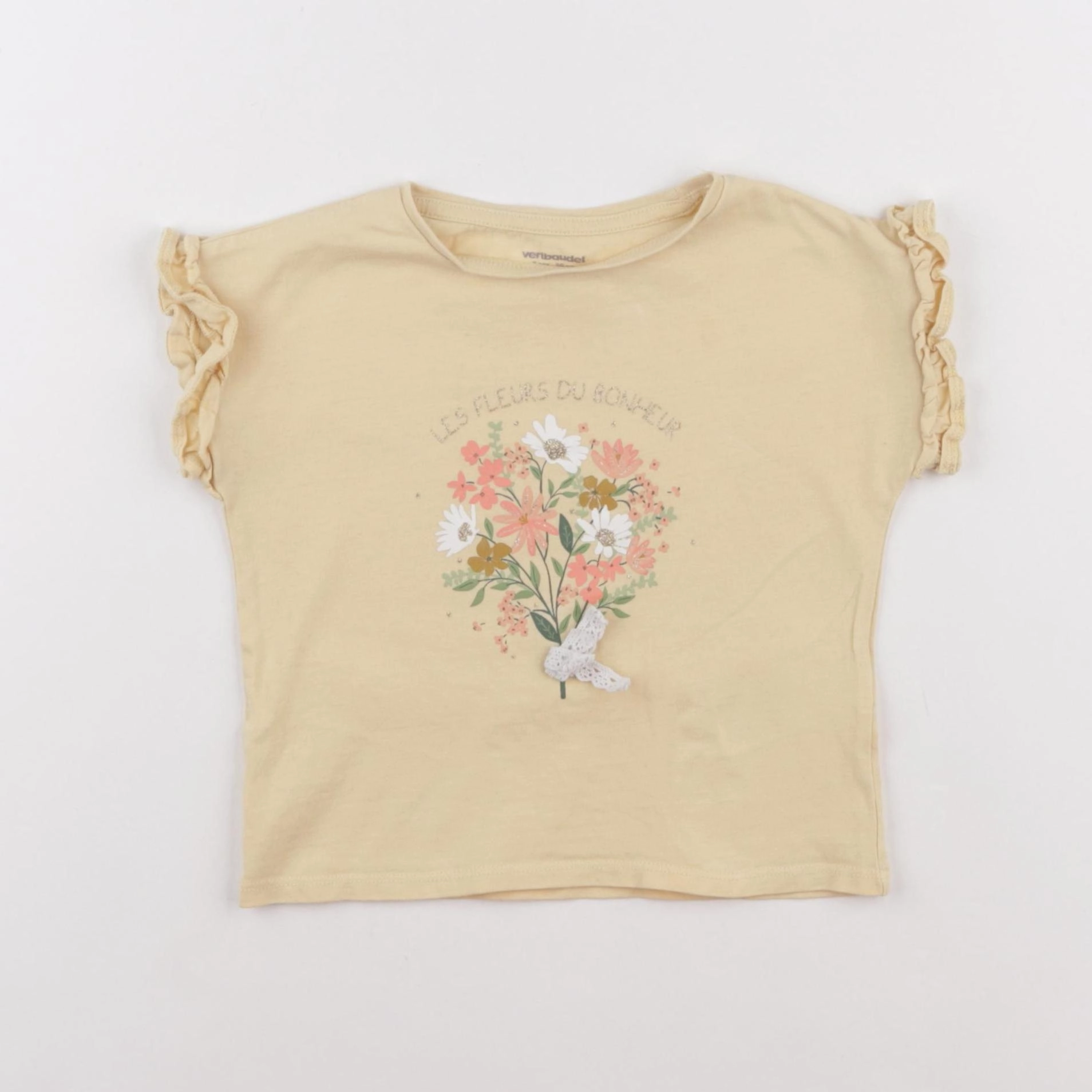 Vertbaudet - tee-shirt jaune - 2 ans