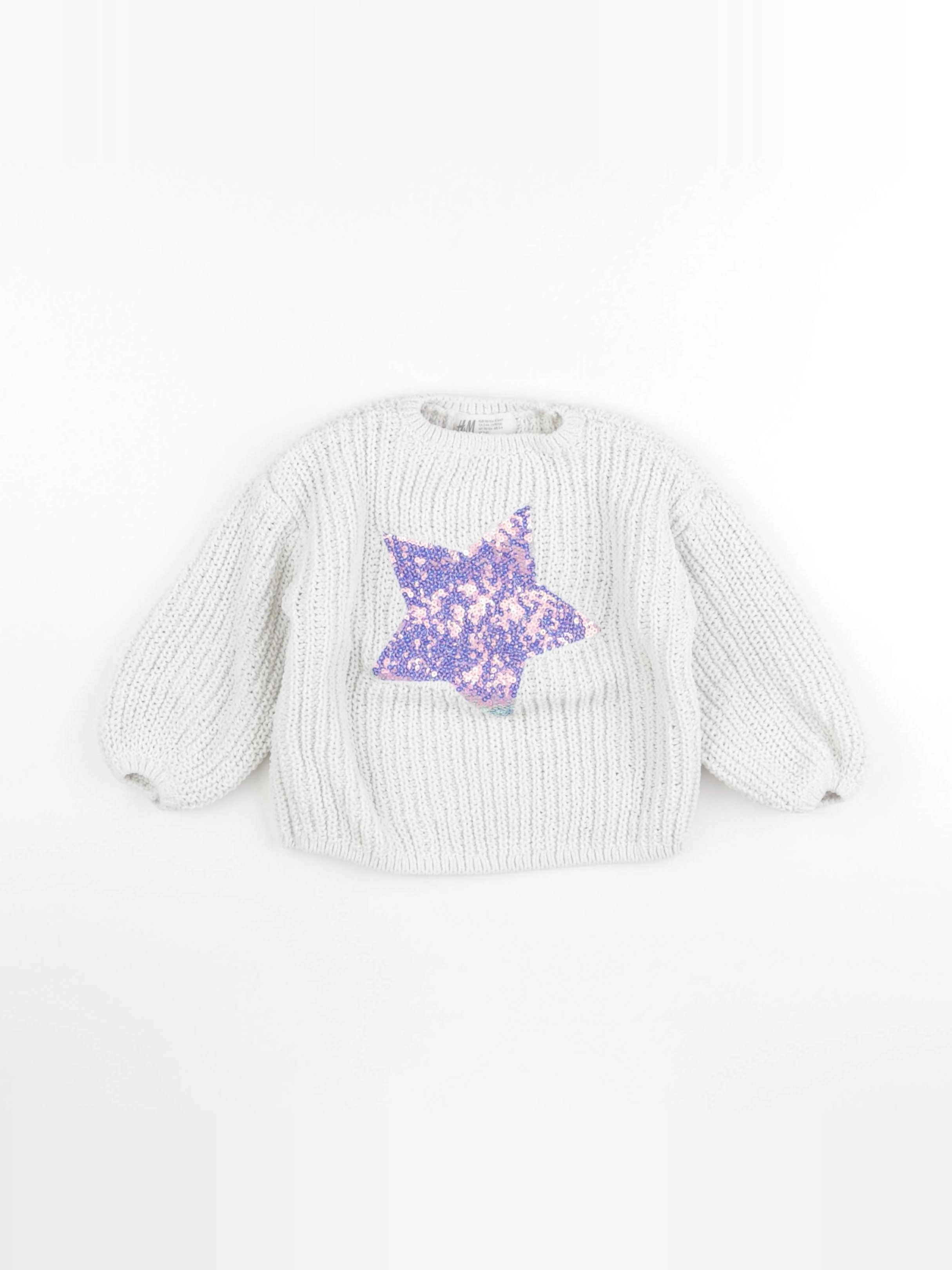H&M - pull blanc - 2/4 ans