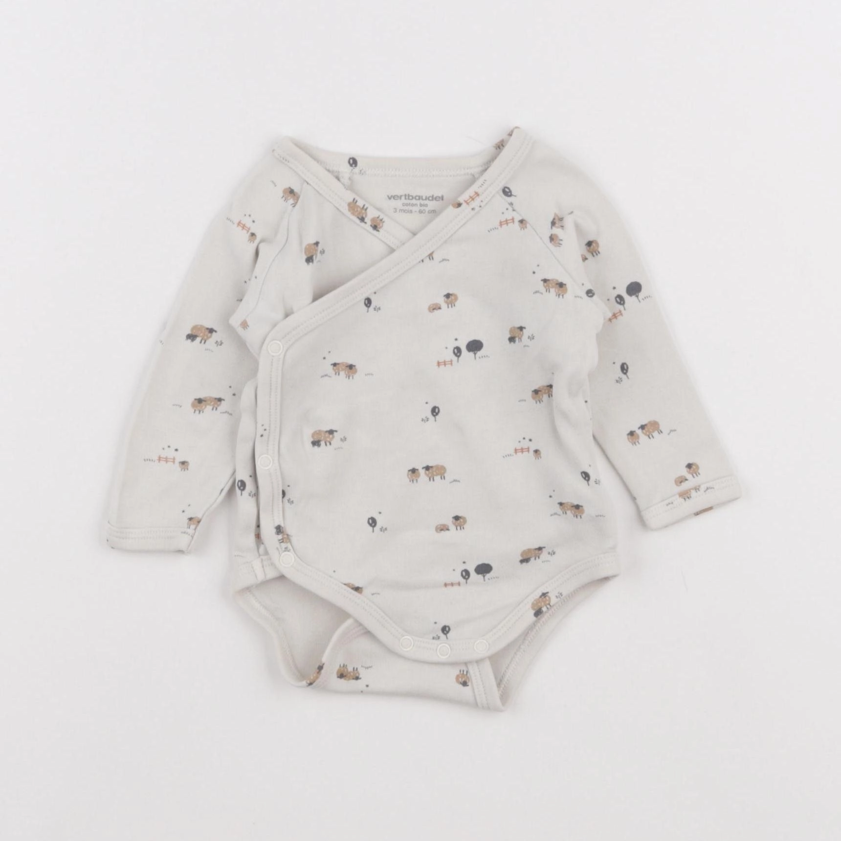 Vertbaudet - body beige - 3 mois