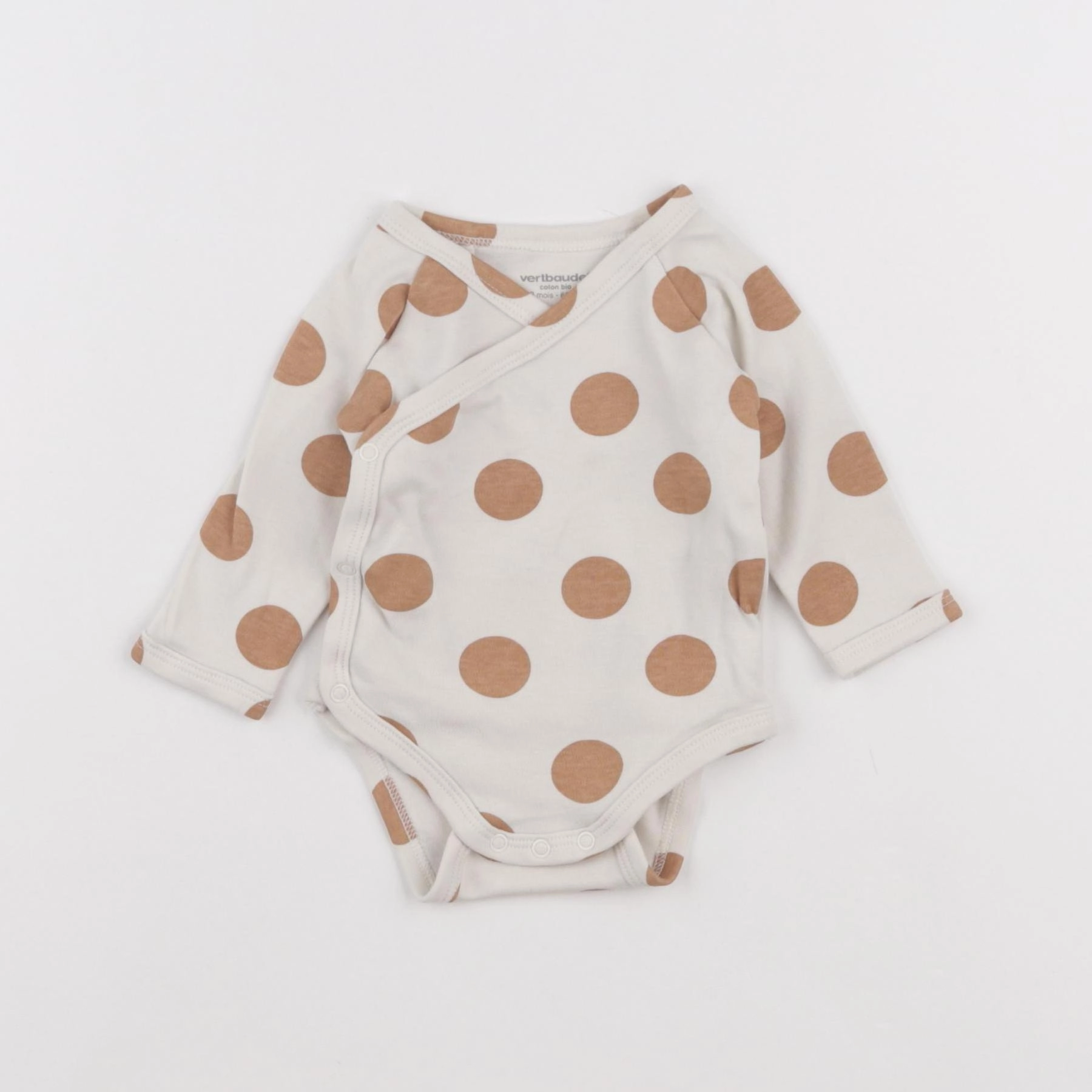 Vertbaudet - body marron, beige - 3 mois