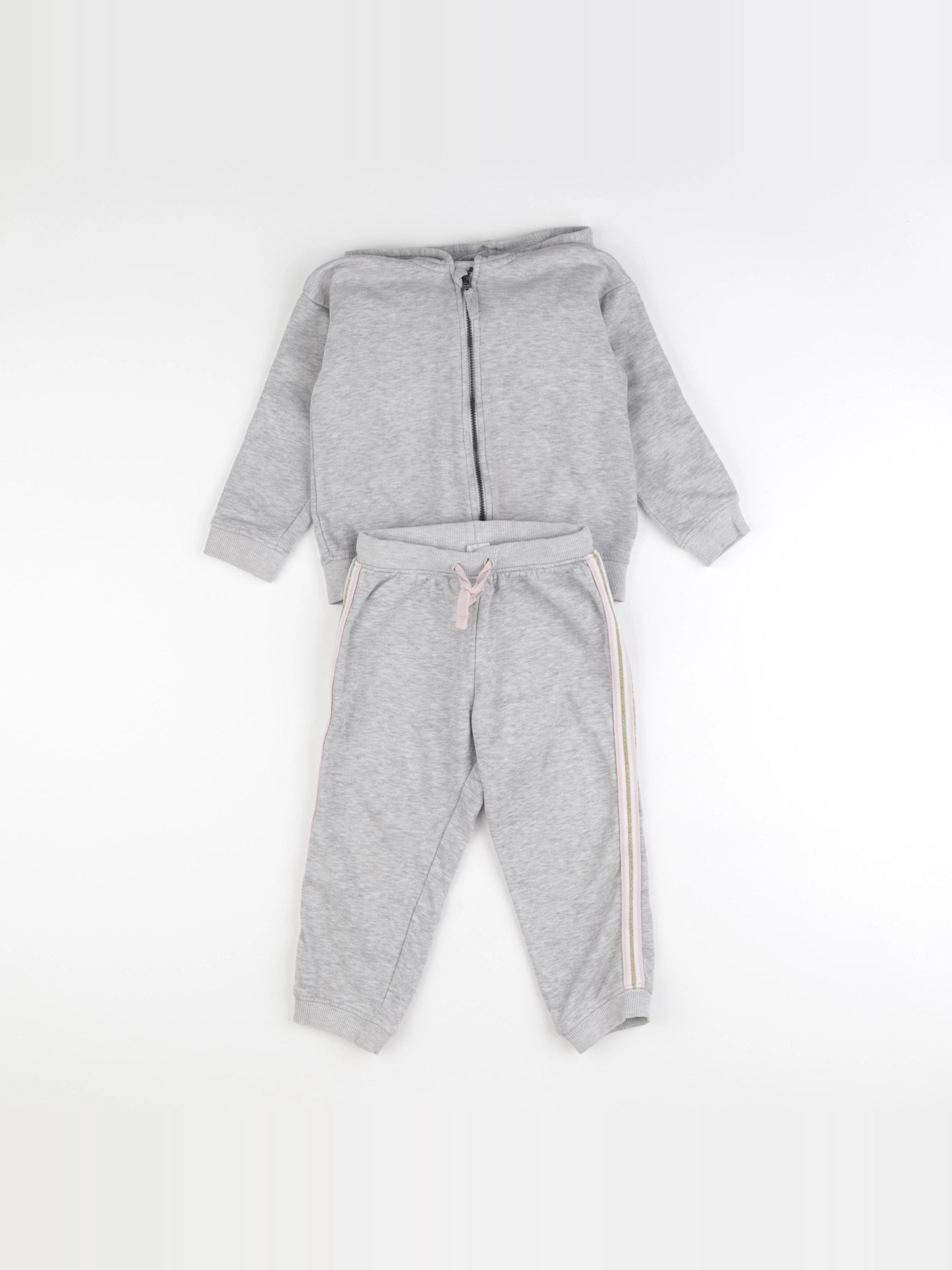 H&M - ensemble gris - 2/3 ans