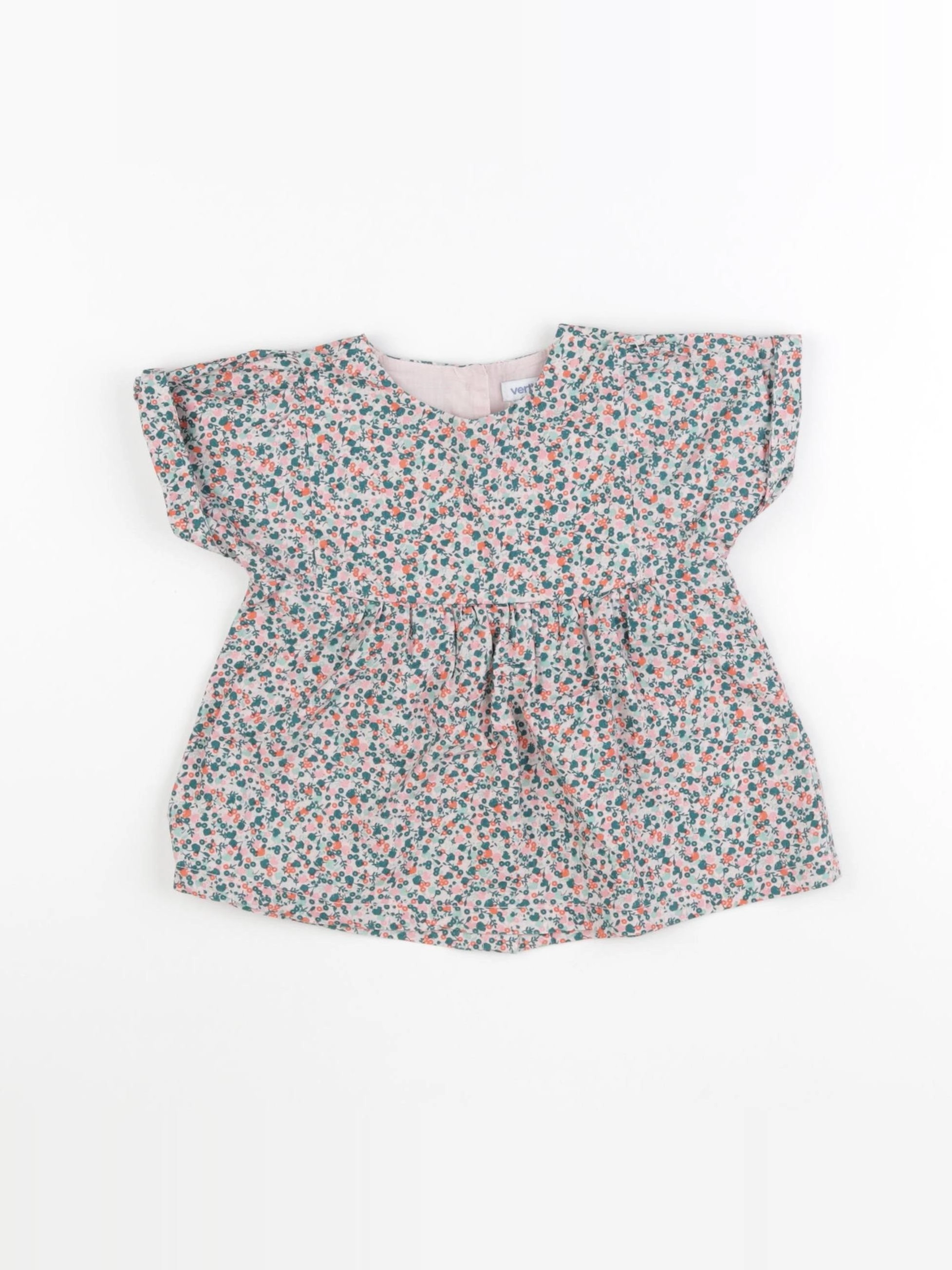 Vertbaudet - blouse rose, vert - 2 ans
