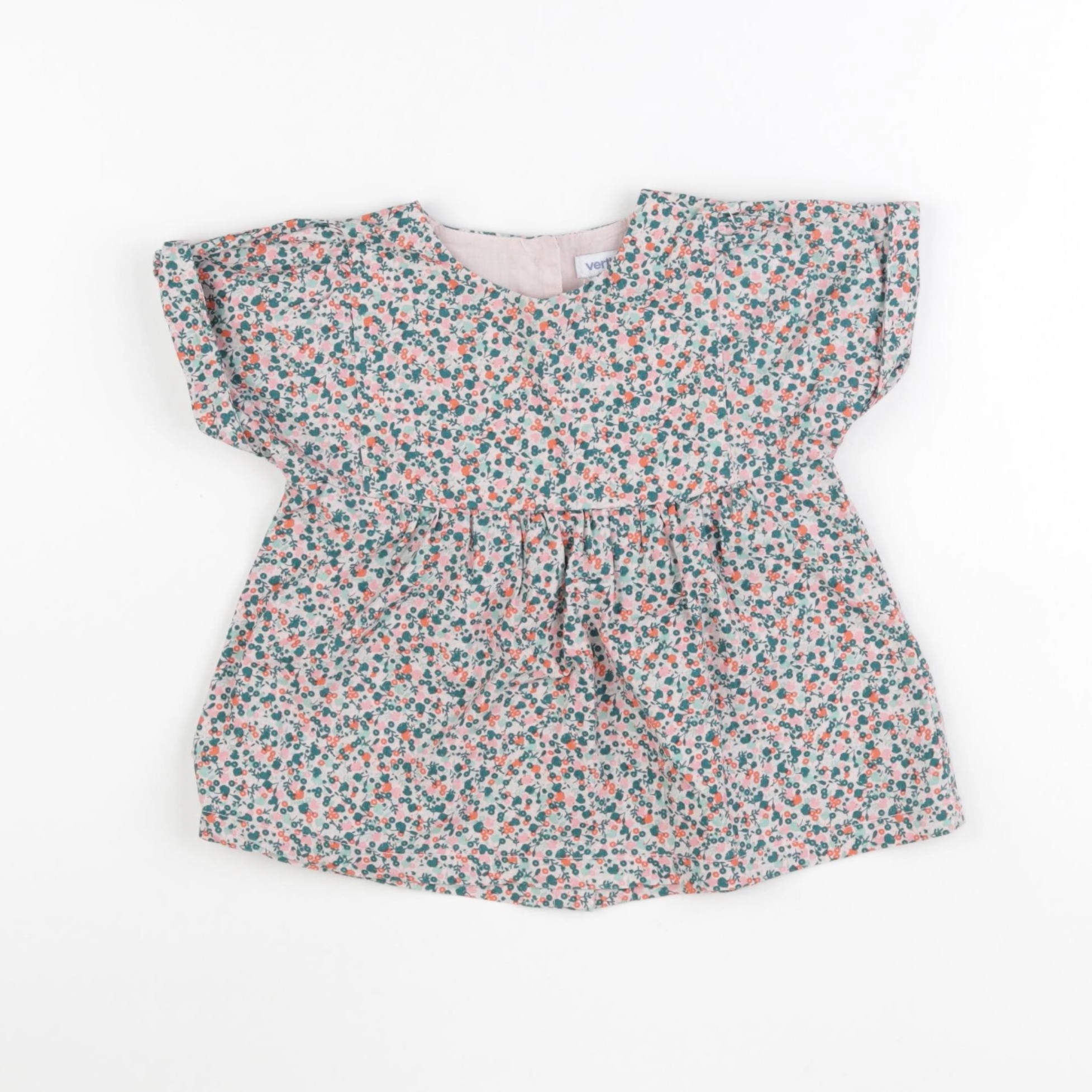 Vertbaudet - blouse rose, vert - 2 ans