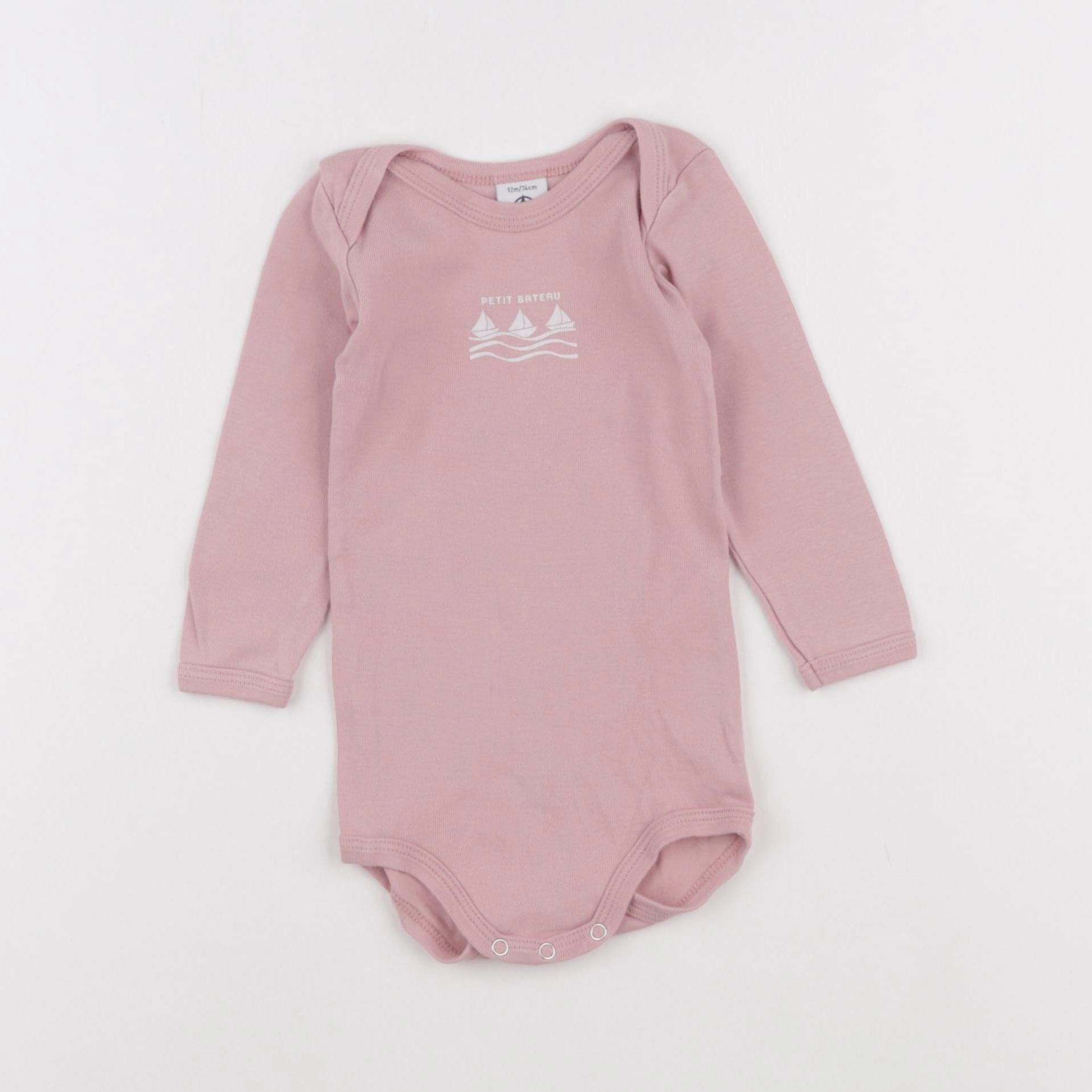 Petit Bateau - body rose - 12 mois