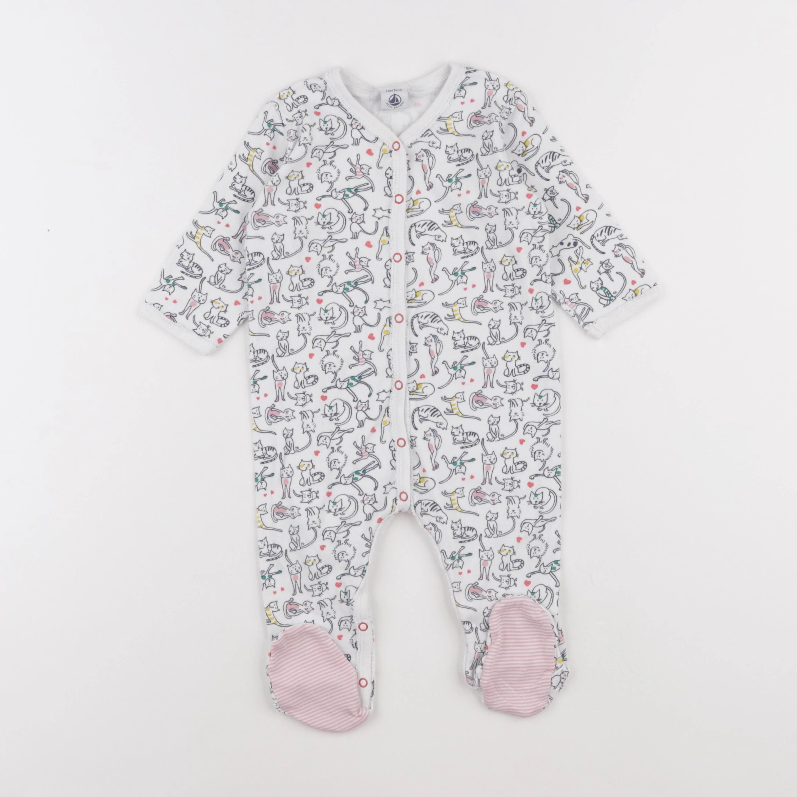 Petit Bateau - pyjama coton bleu - 12 mois