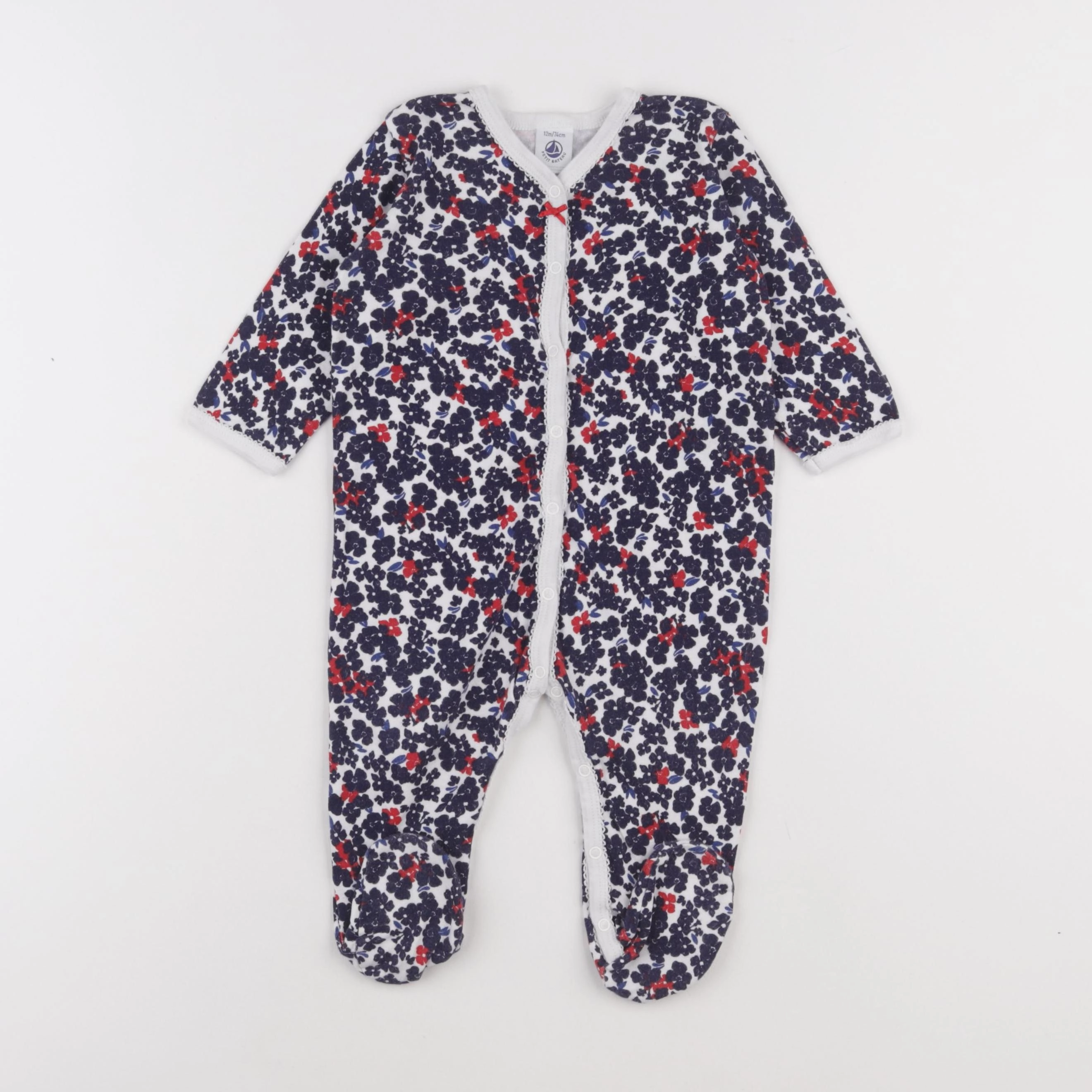 Petit Bateau - pyjama coton bleu - 12 mois