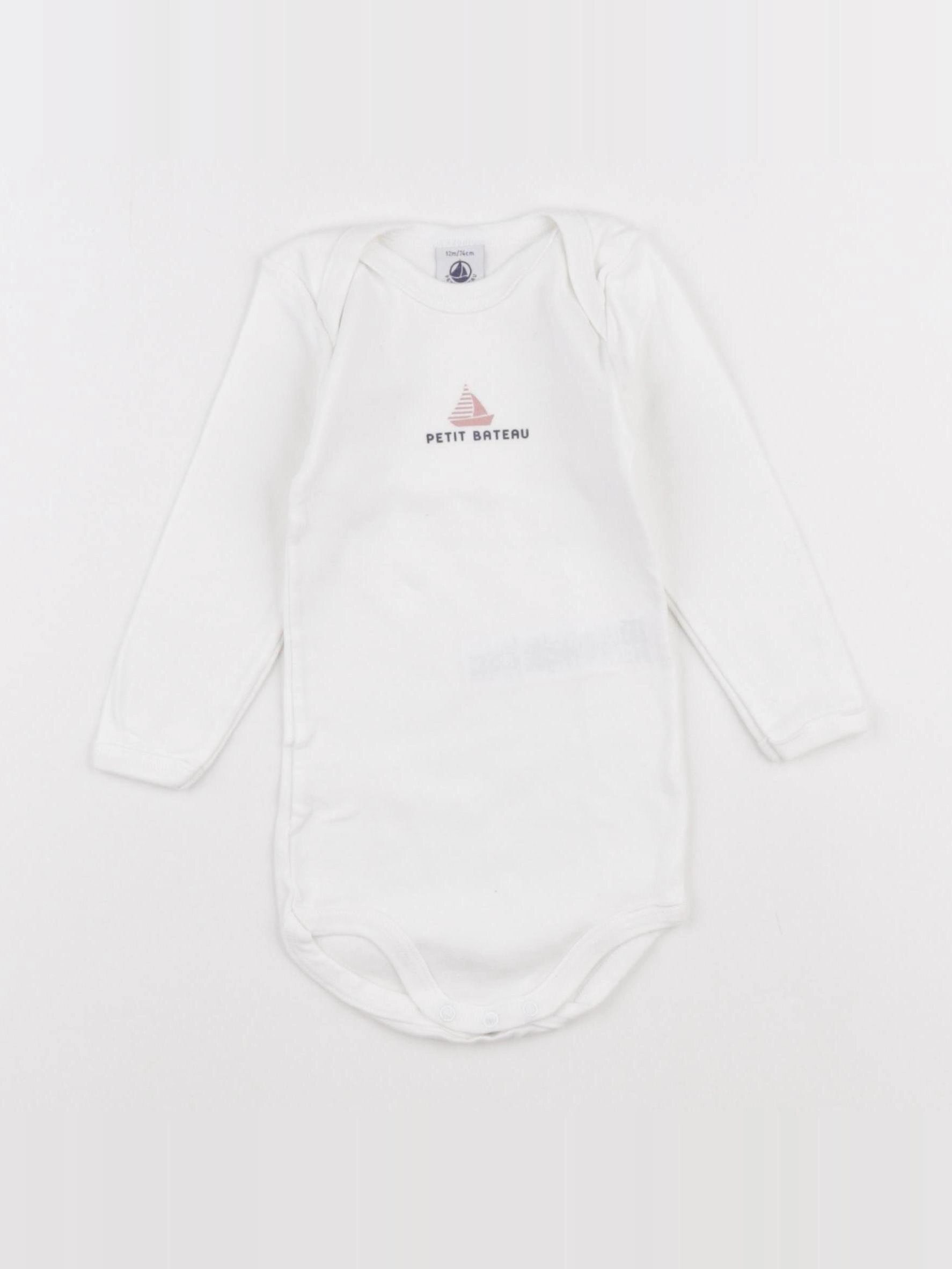 Petit Bateau - body blanc - 12 mois