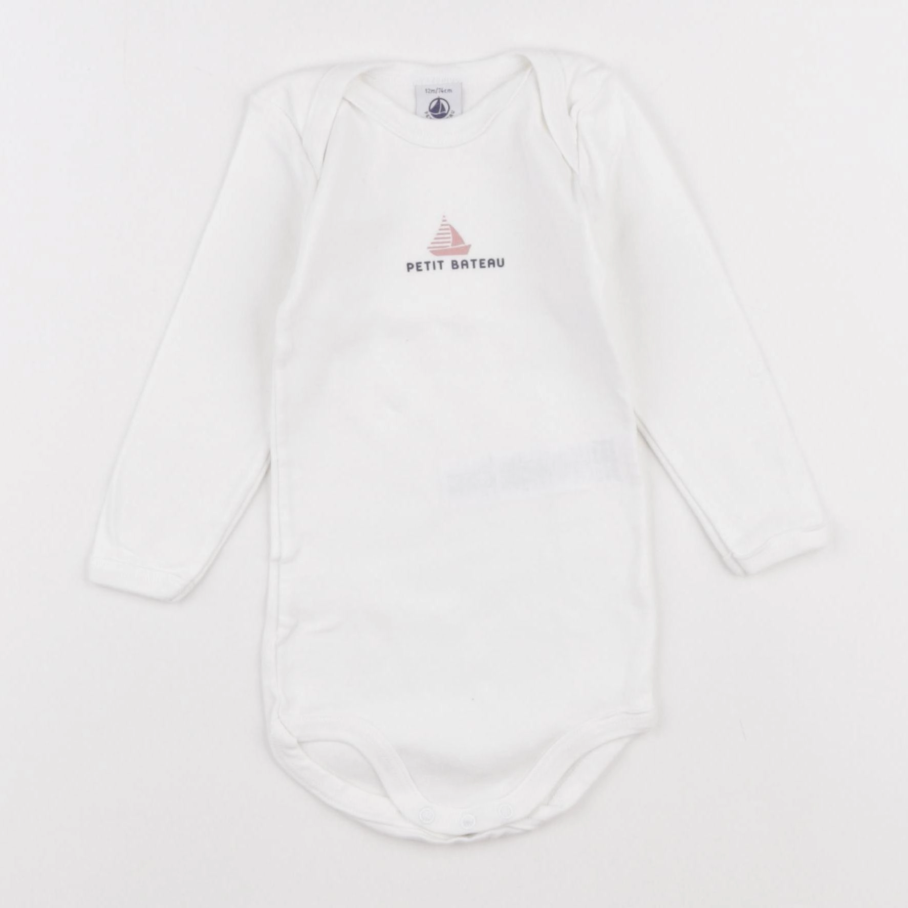 Petit Bateau - body blanc - 12 mois